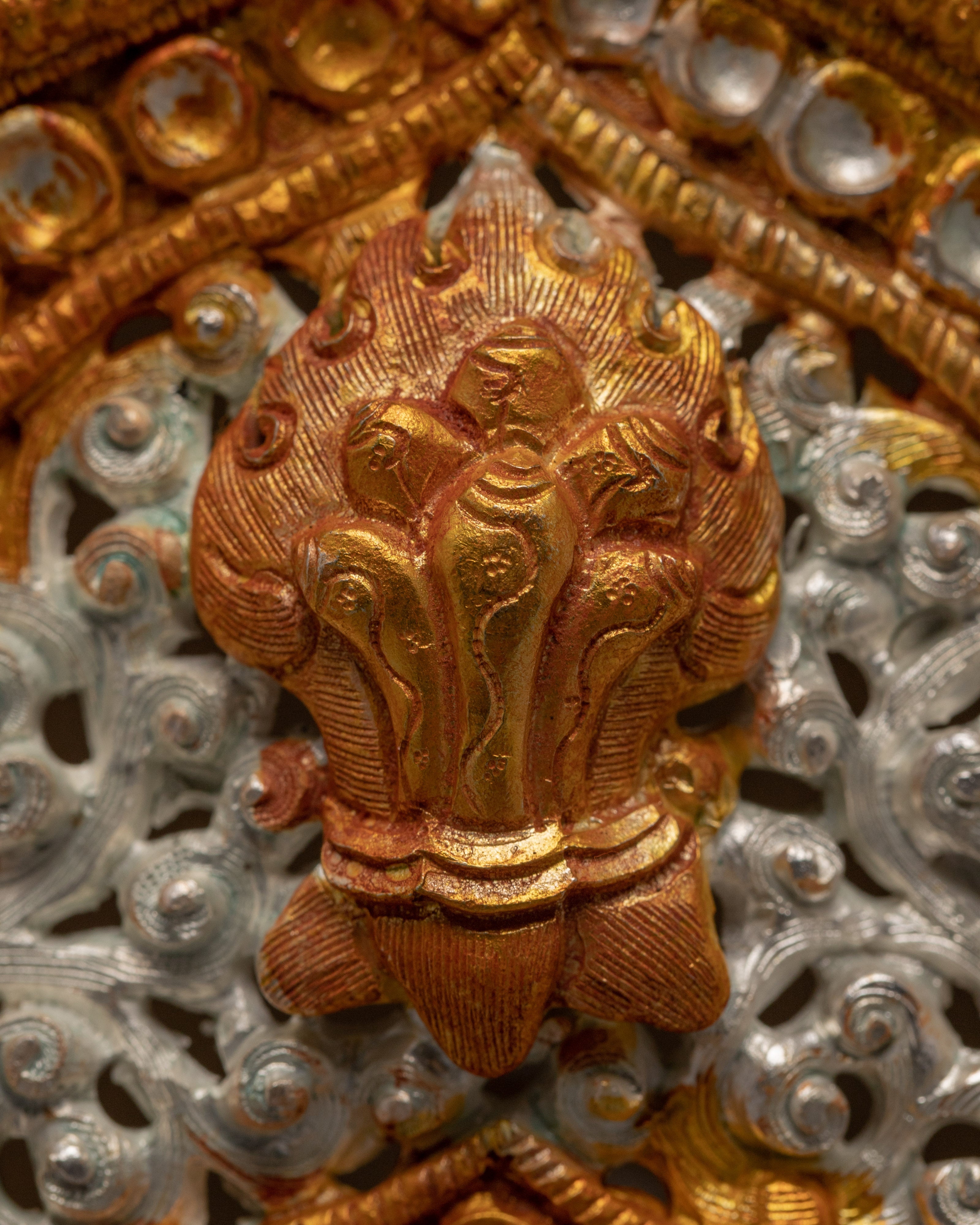 Tibetan Ghau Pendant | Gold and Silver Plated Box