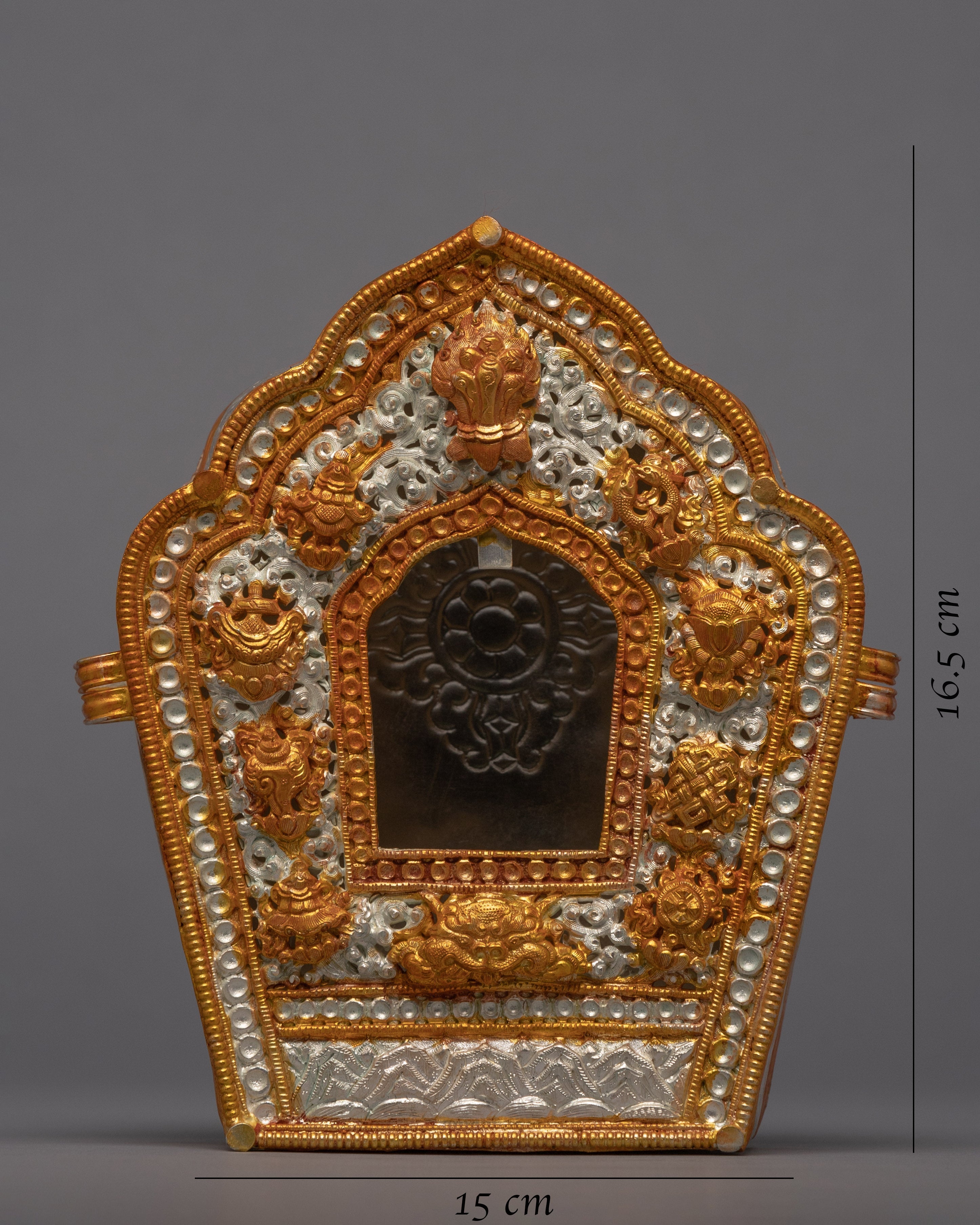 Tibetan Ghau Pendant | Gold and Silver Plated Box