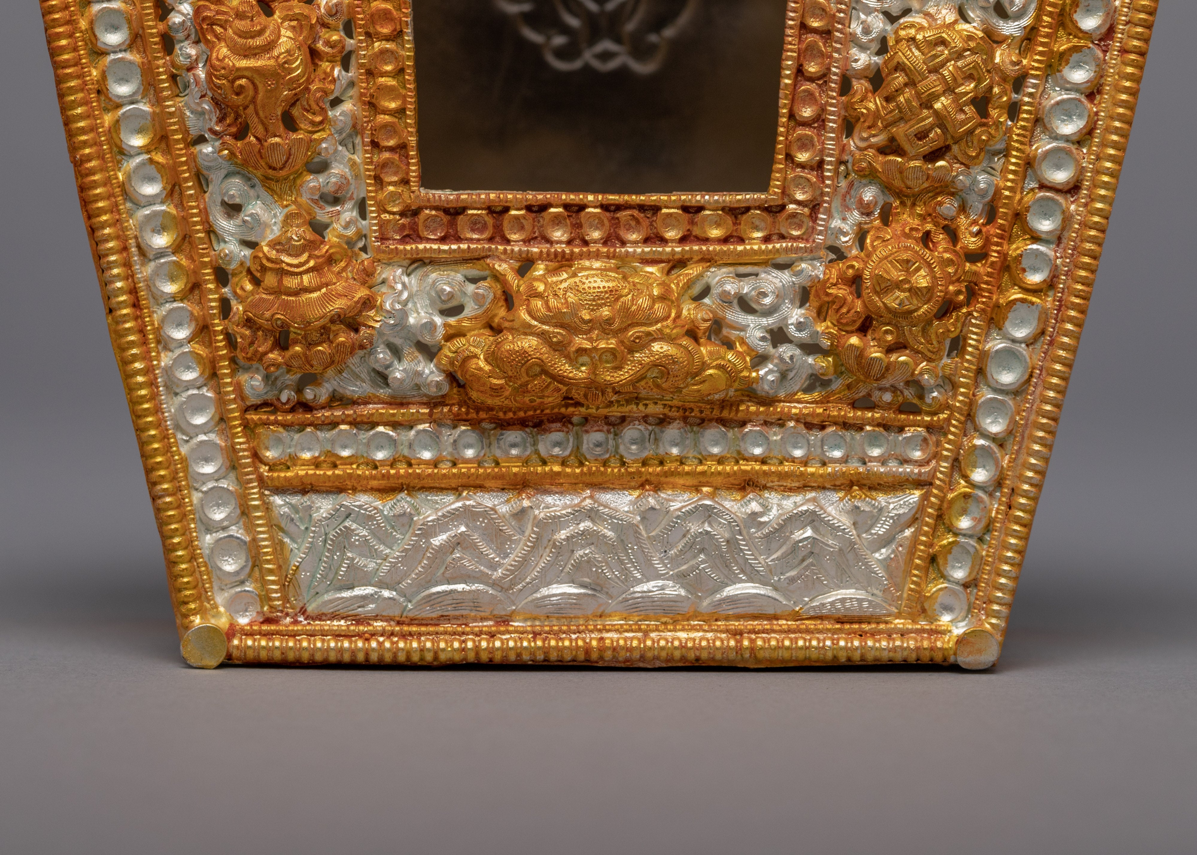 Tibetan Ghau Pendant | Gold and Silver Plated Box