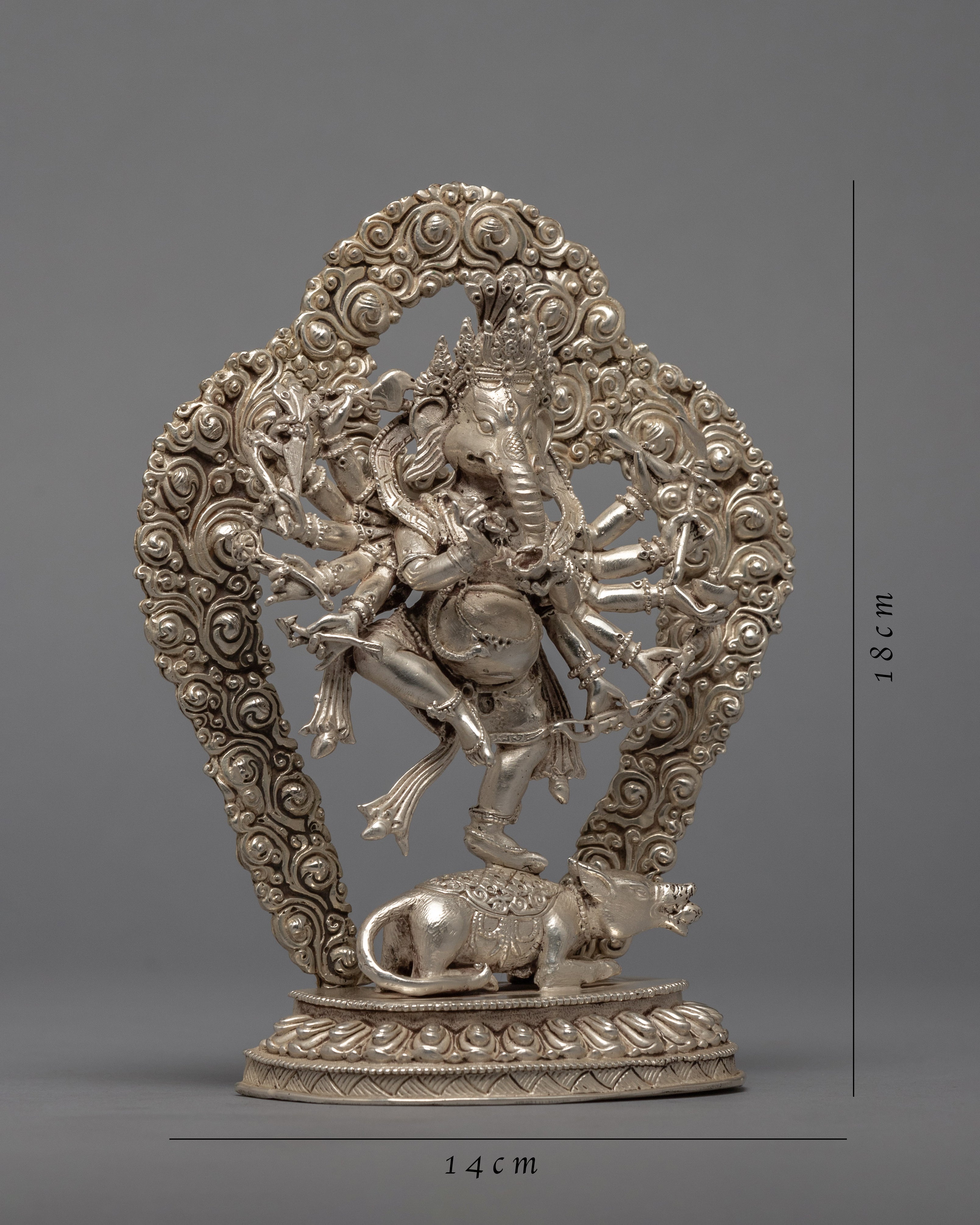 Ganesha Statue | Silver-plated Buddhist Statue