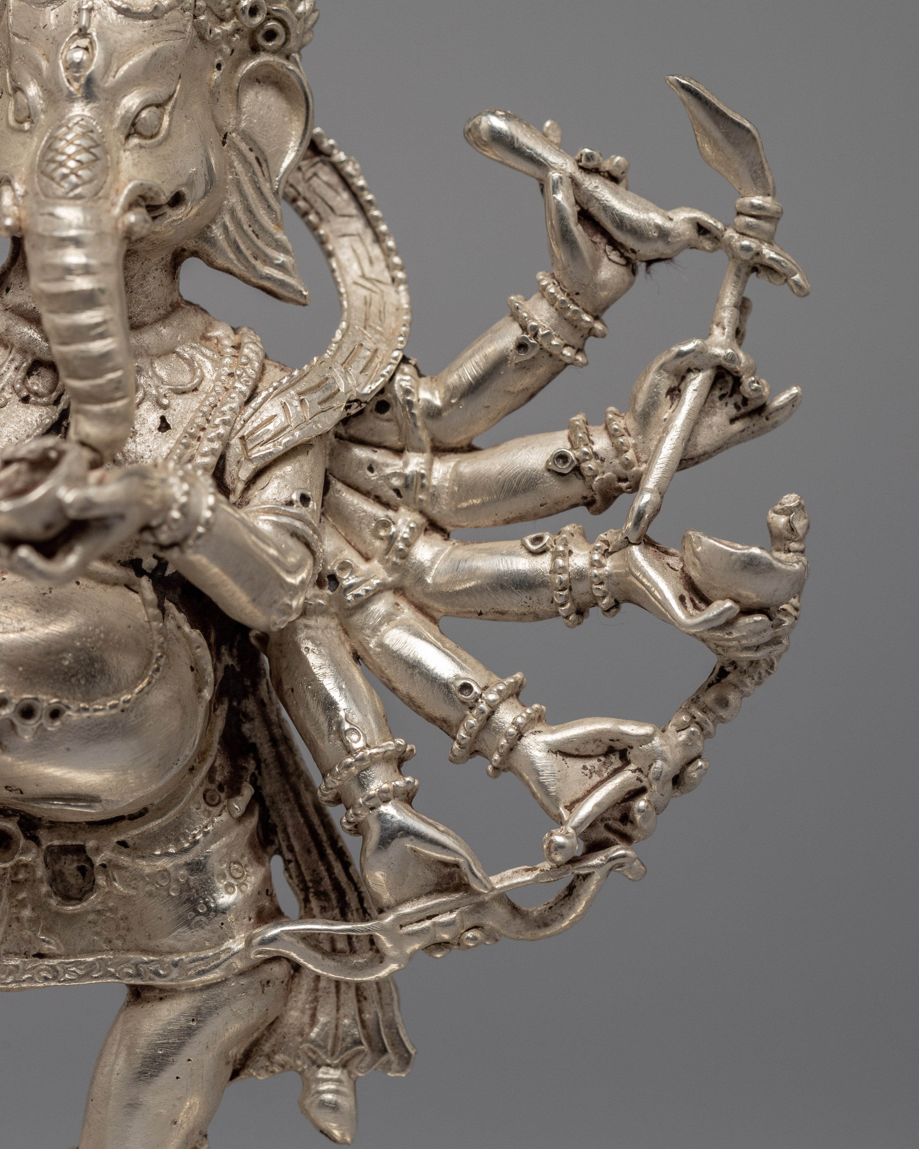 Ganesha Statue | Silver-plated Buddhist Statue