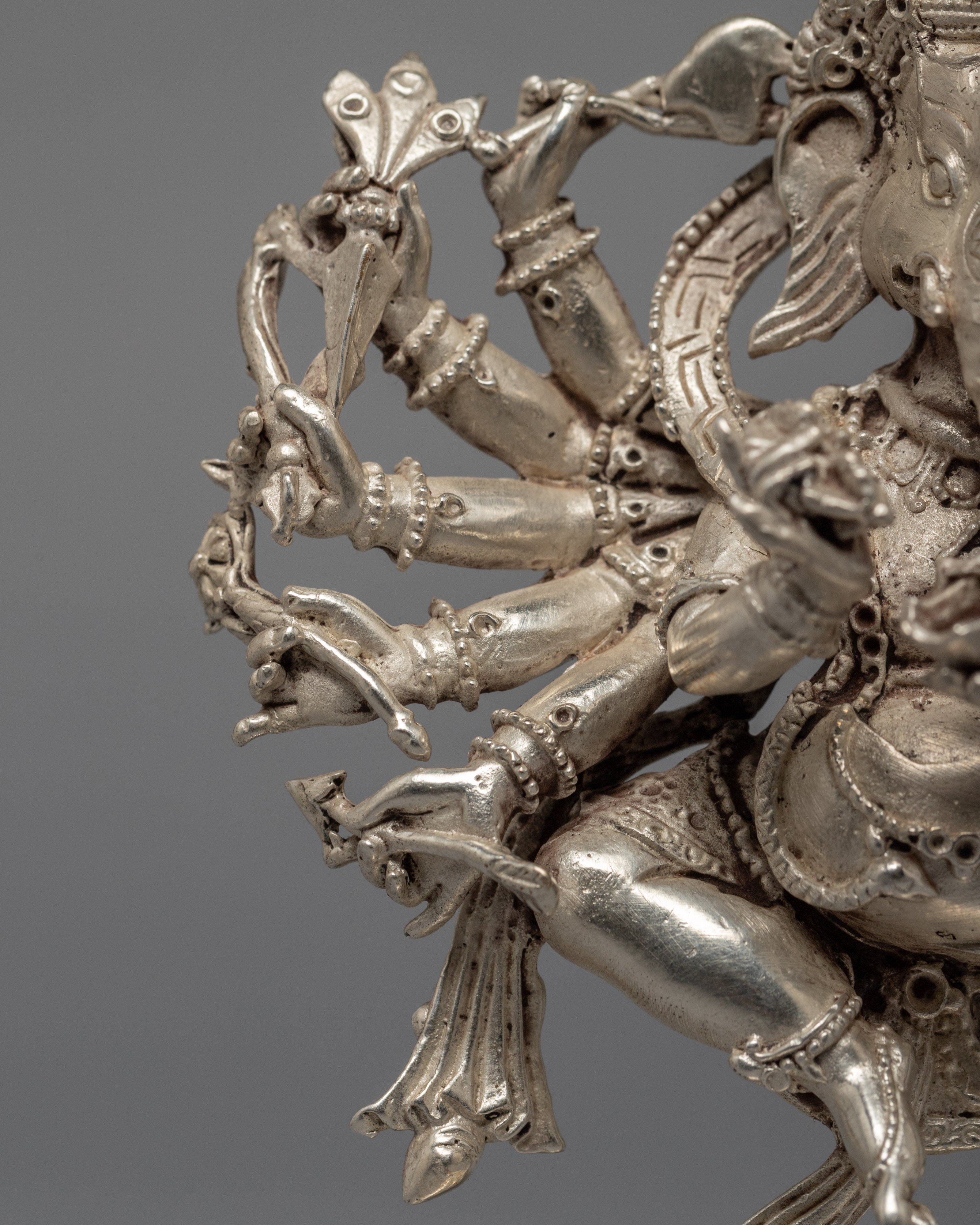 Ganesha Statue | Silver-plated Buddhist Statue
