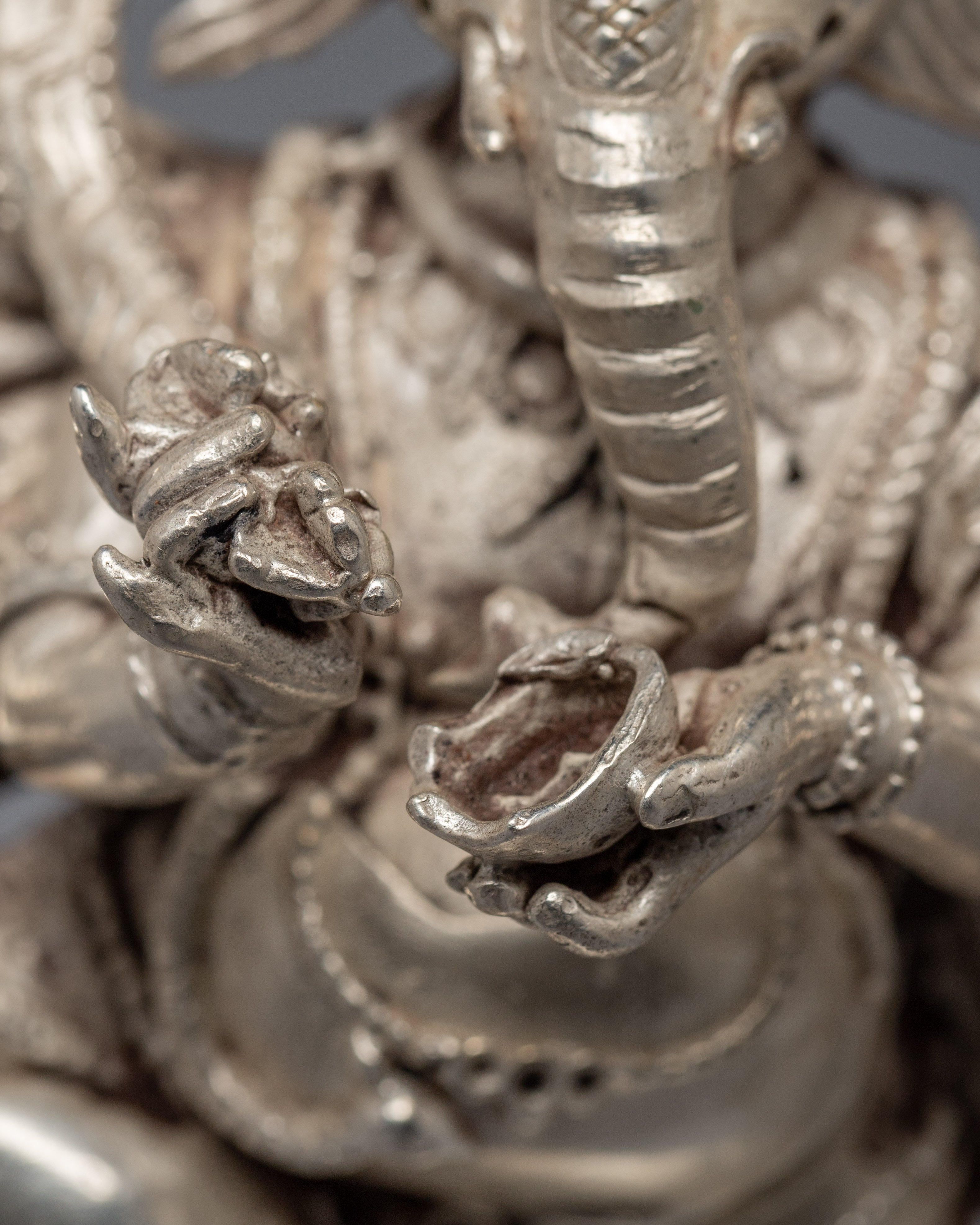 Ganesha Statue | Silver-plated Buddhist Statue