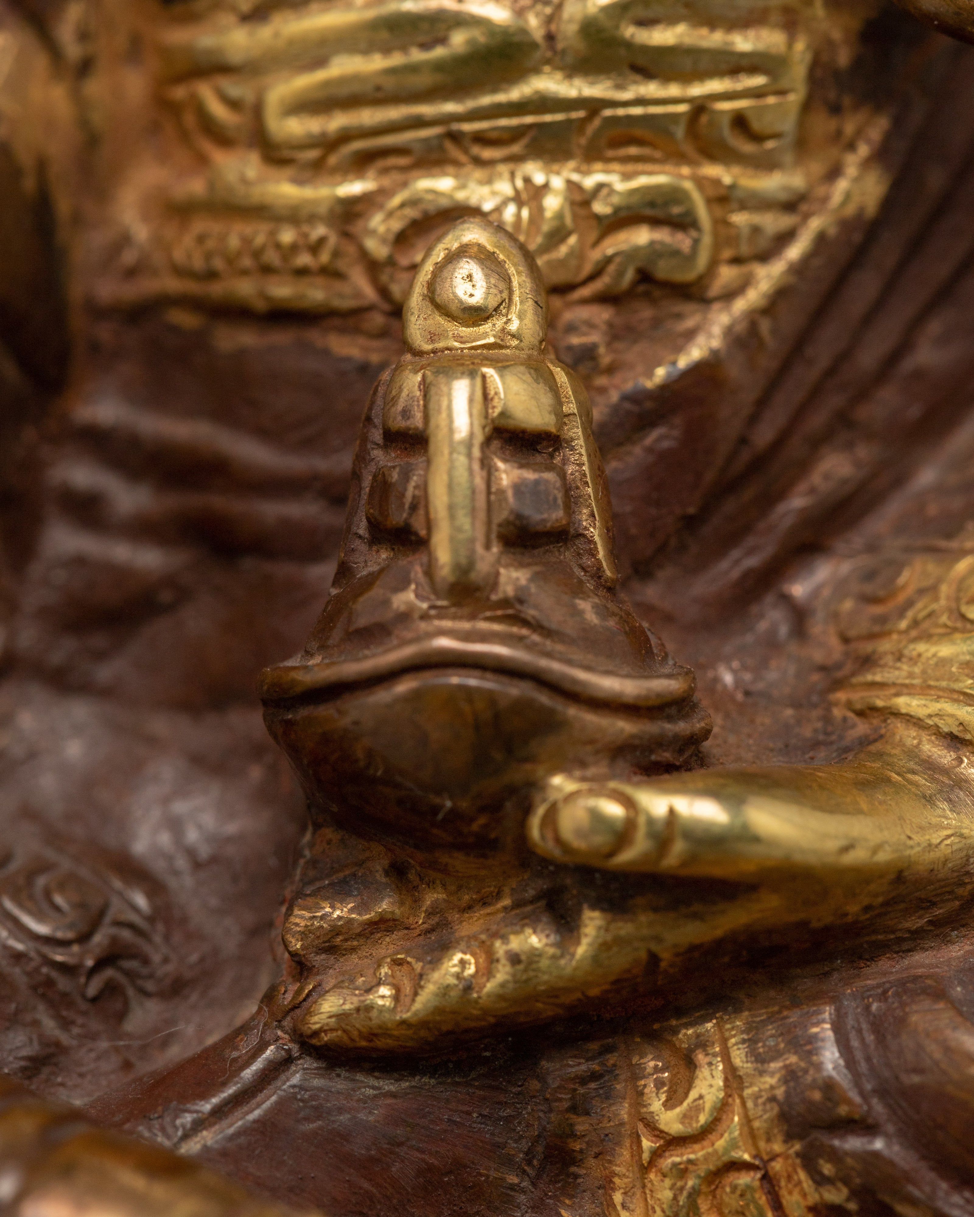 Padmasambhava Guru Rinpoche Statue | Gold Gilded Buddhist Artwork