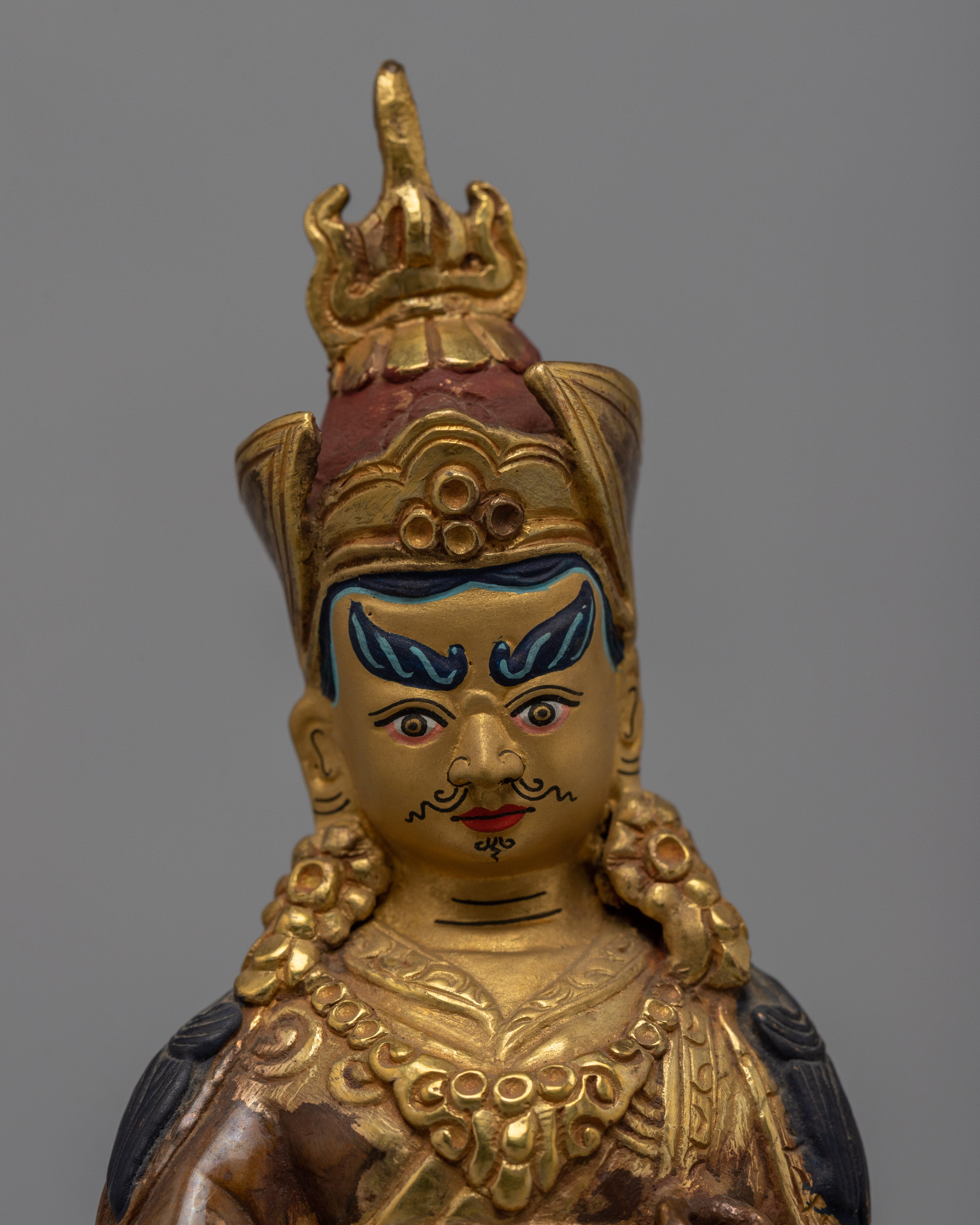 Padmasambhava Guru Rinpoche Statue | Gold Gilded Buddhist Artwork