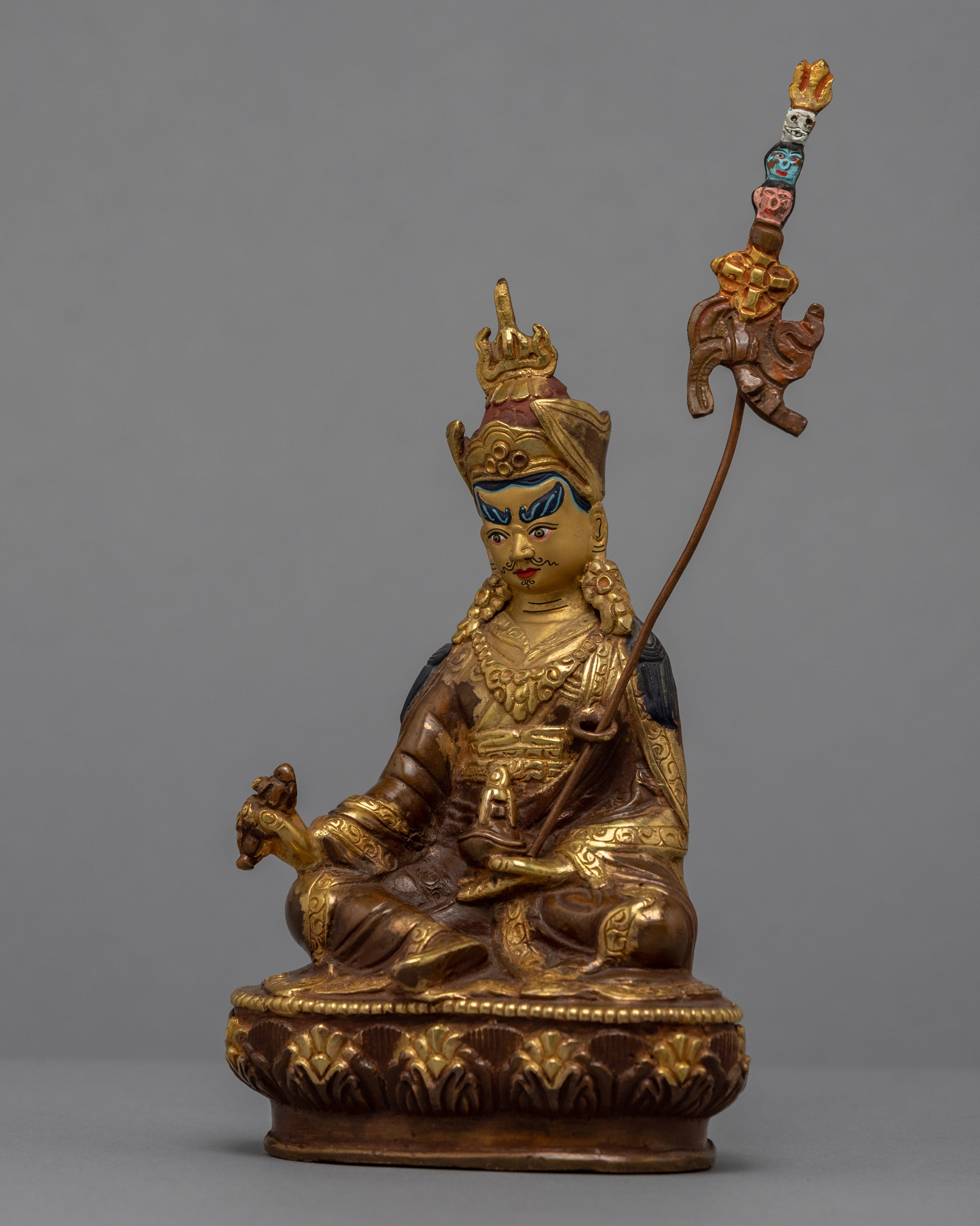 Padmasambhava Guru Rinpoche Statue | Gold Gilded Buddhist Artwork