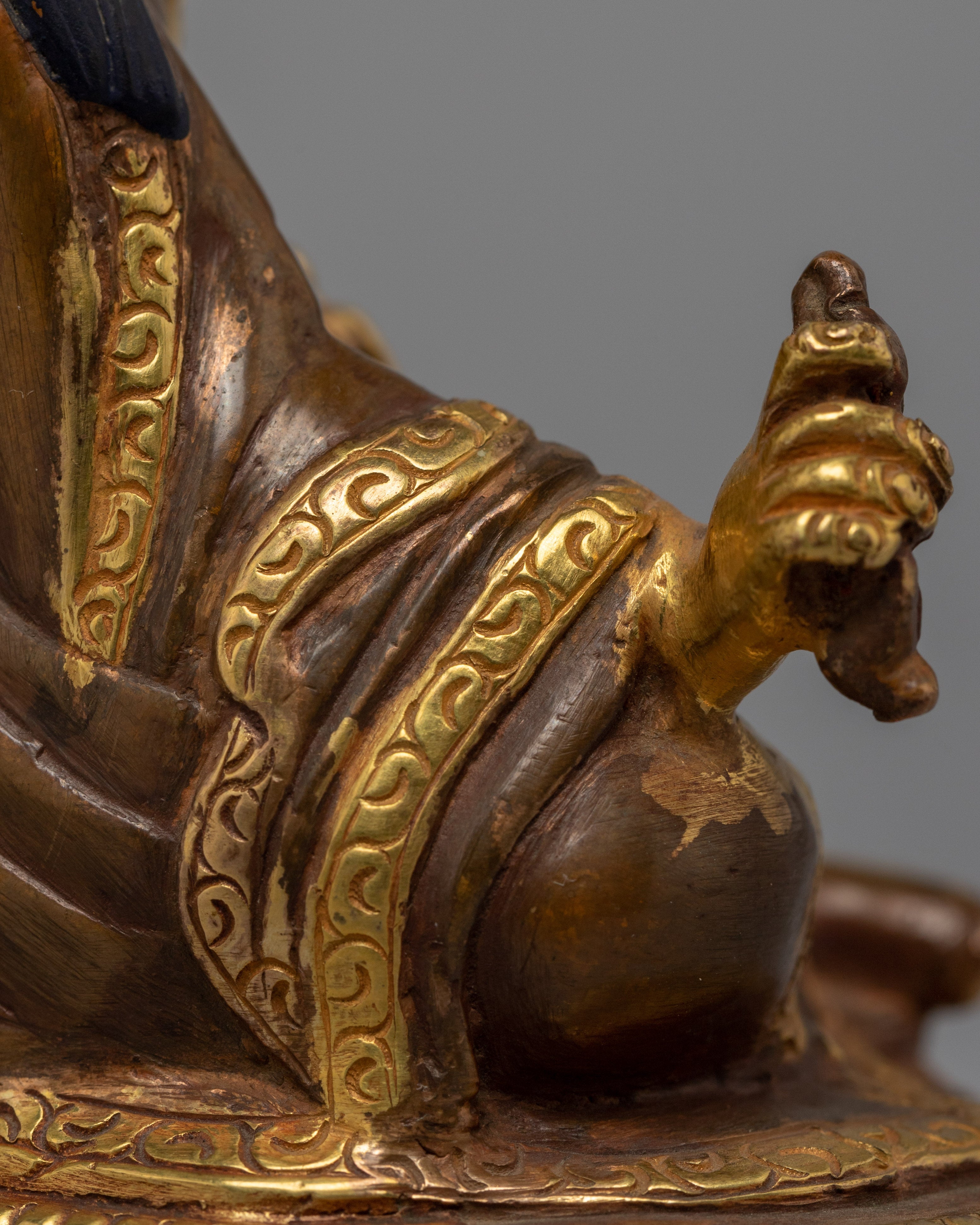 Padmasambhava Guru Rinpoche Statue | Gold Gilded Buddhist Artwork