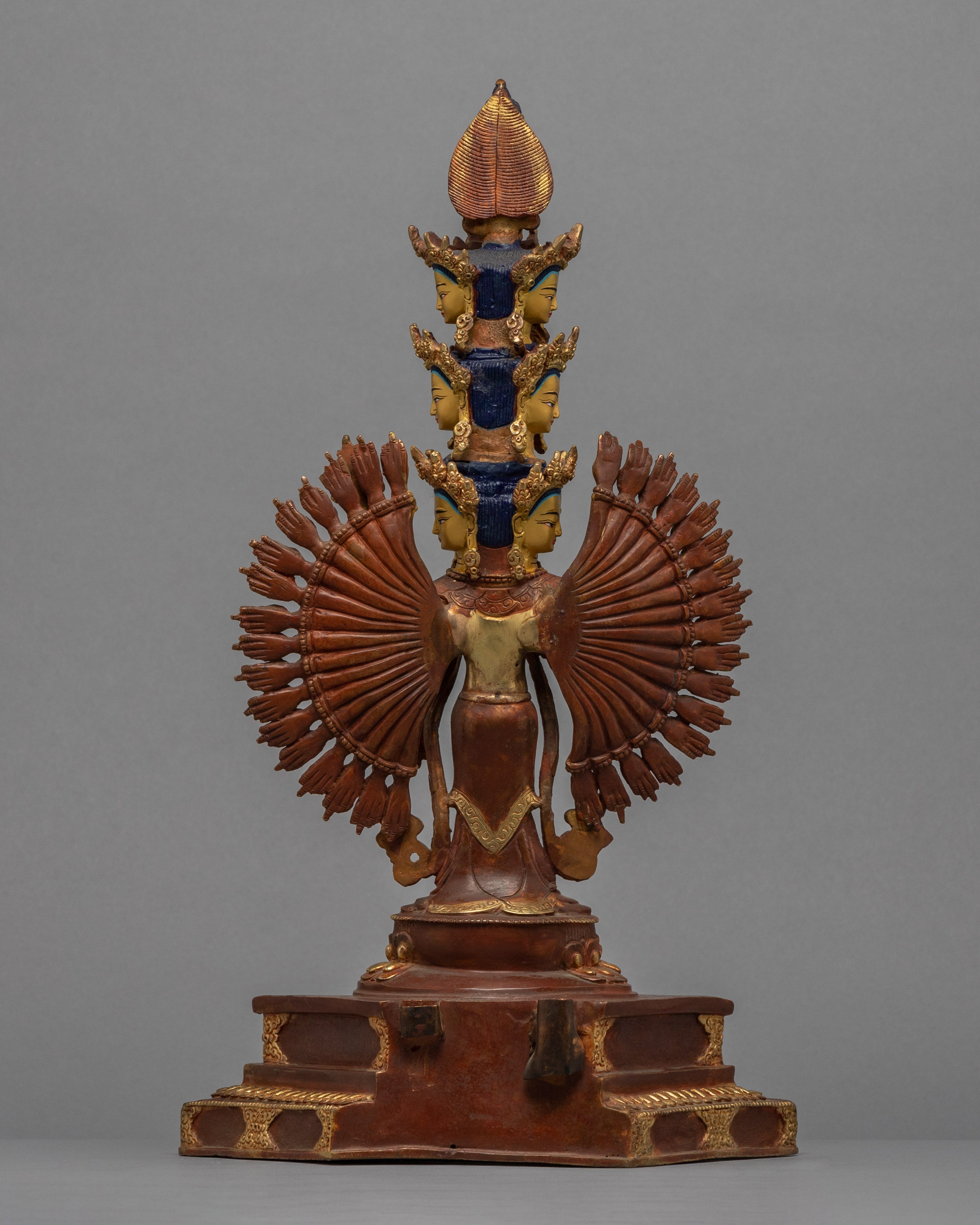 1000 Armed Chengrezig Statue | 24K Gold Plated Sculpture