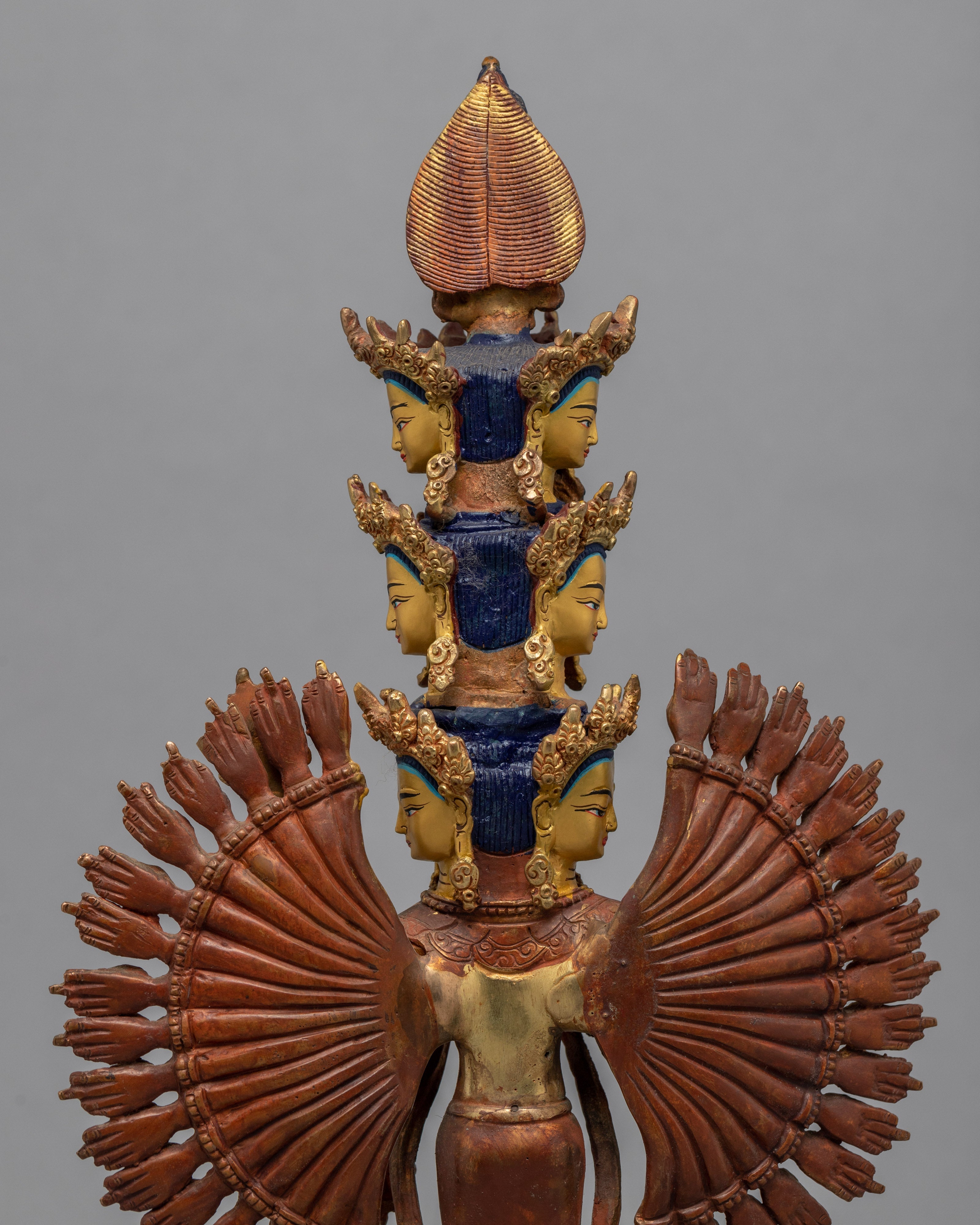 1000 Armed Chengrezig Statue | 24K Gold Plated Sculpture
