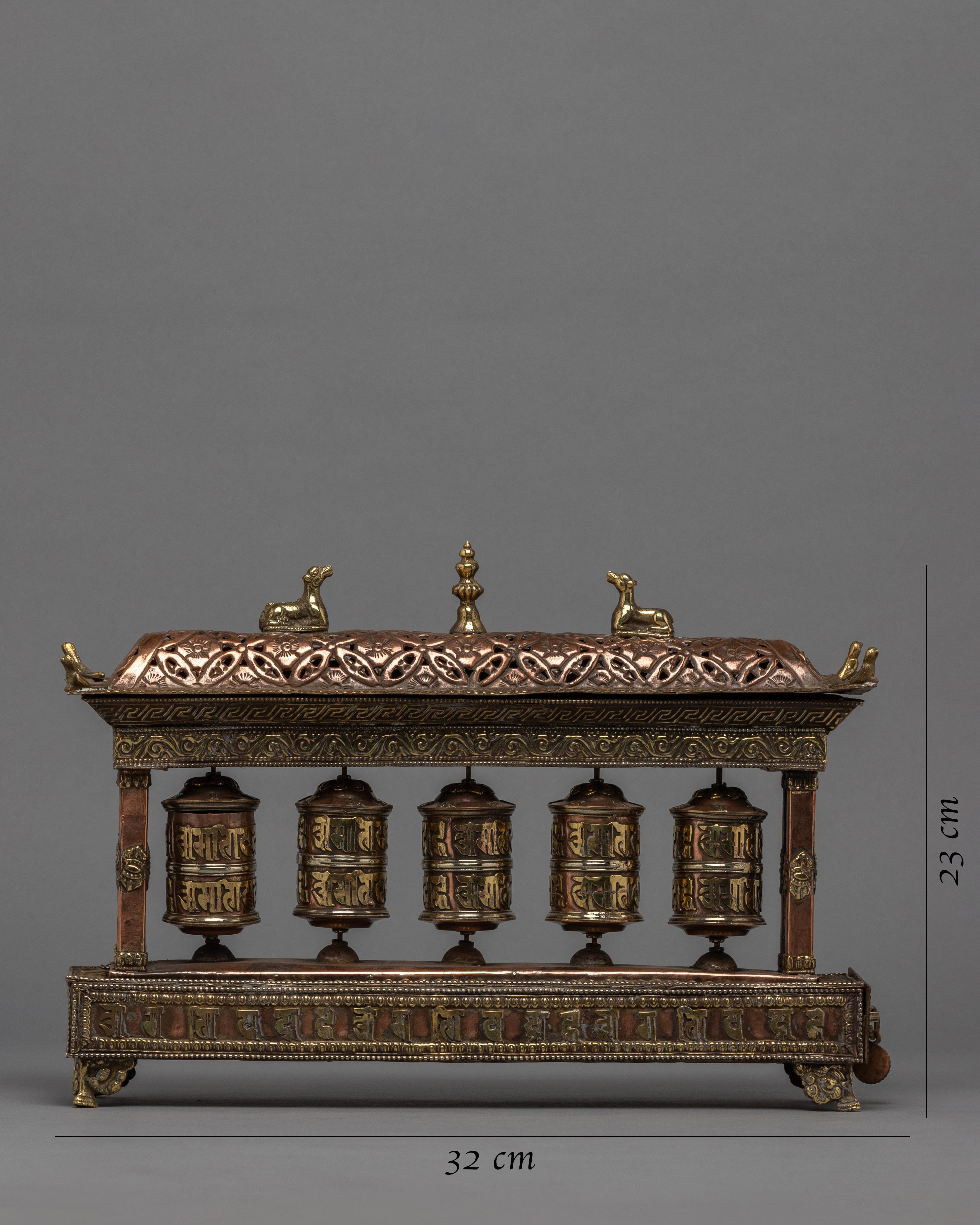 5 in 1 Prayer Wheel with Incense Burner | Mantra carfted Prayer Wheel