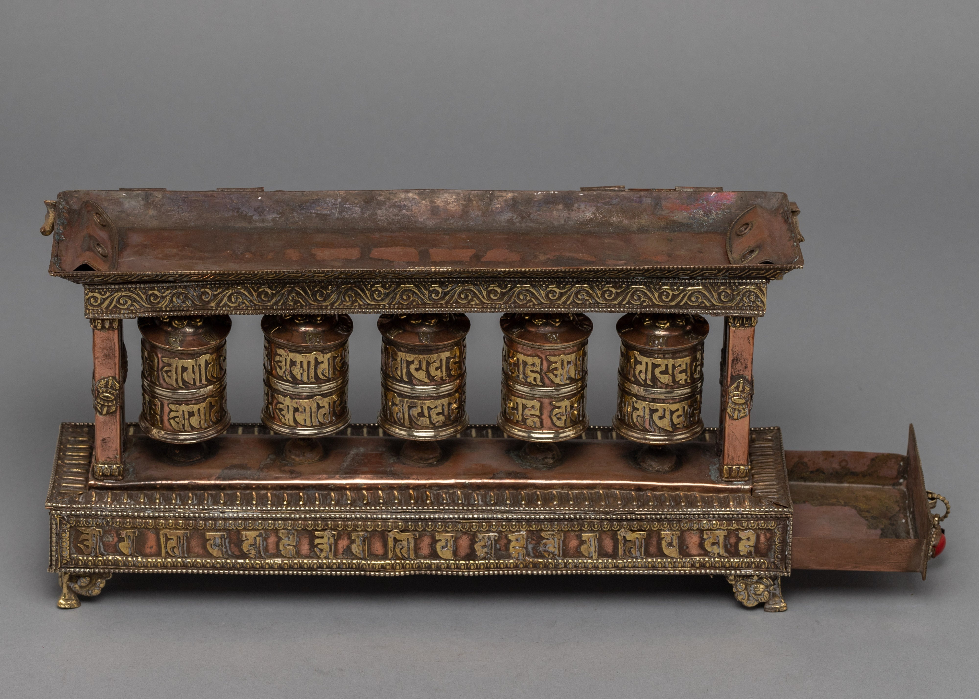 5 in 1 Prayer Wheel with Incense Burner | Mantra carfted Prayer Wheel