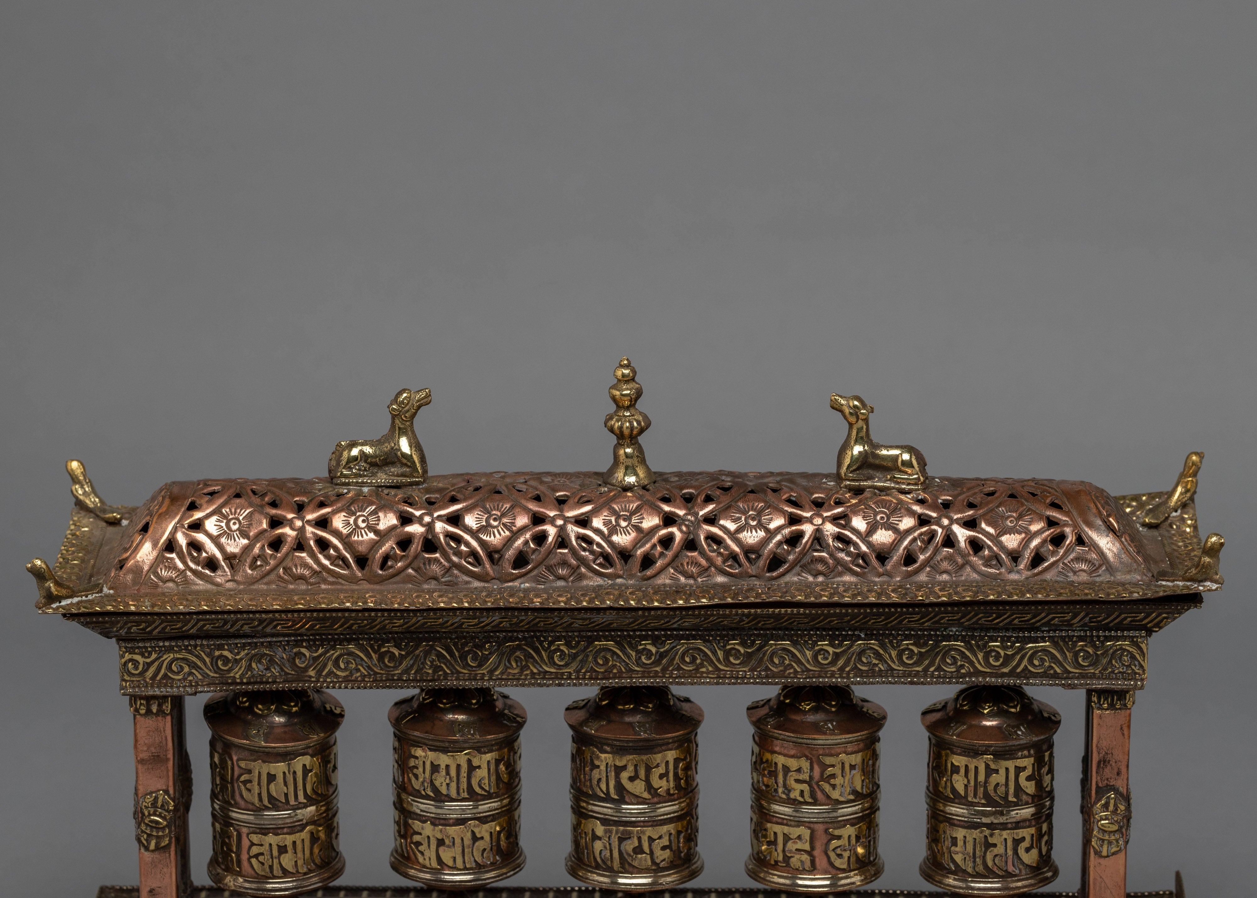 5 in 1 Prayer Wheel with Incense Burner | Mantra carfted Prayer Wheel