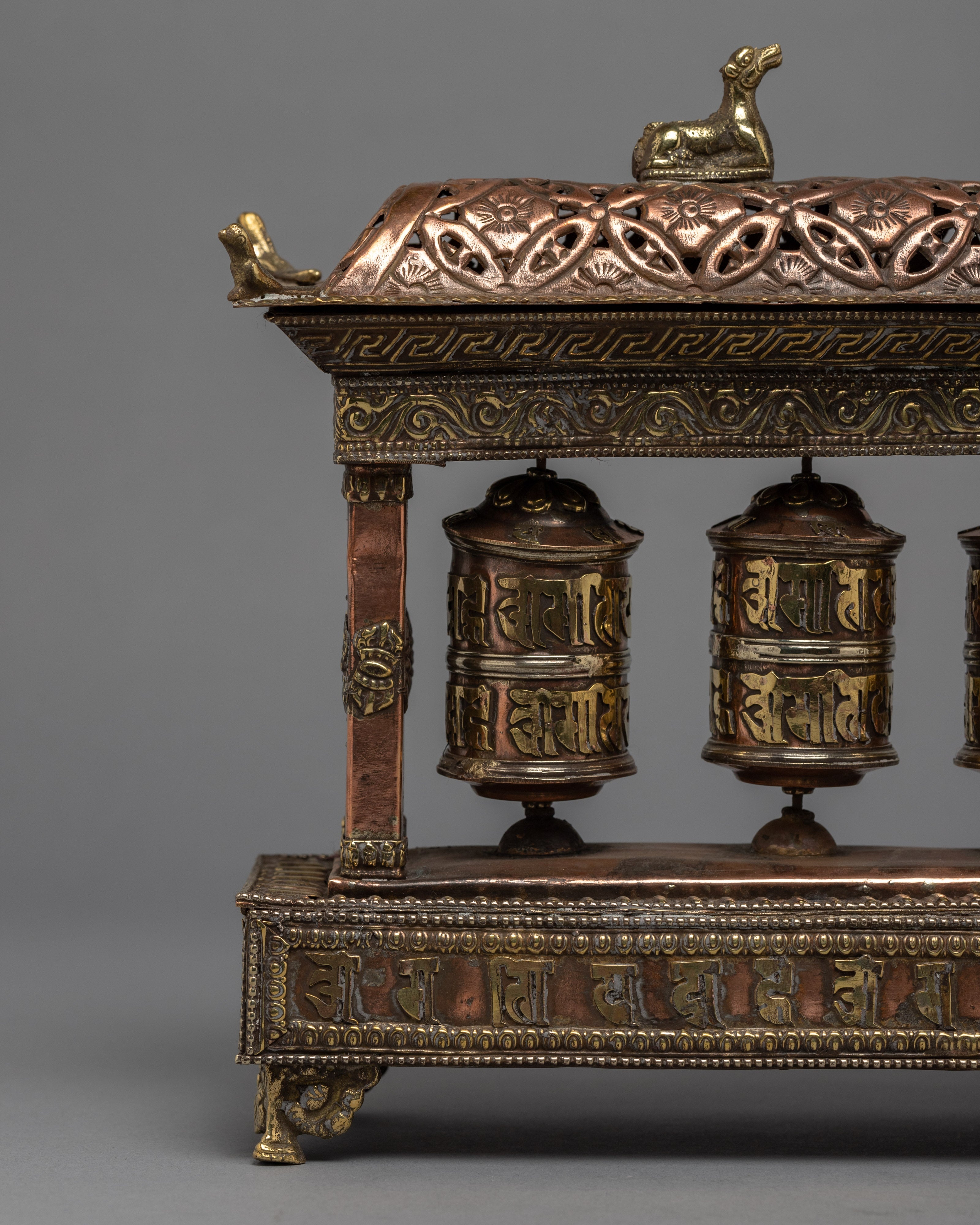 5 in 1 Prayer Wheel with Incense Burner | Mantra carfted Prayer Wheel