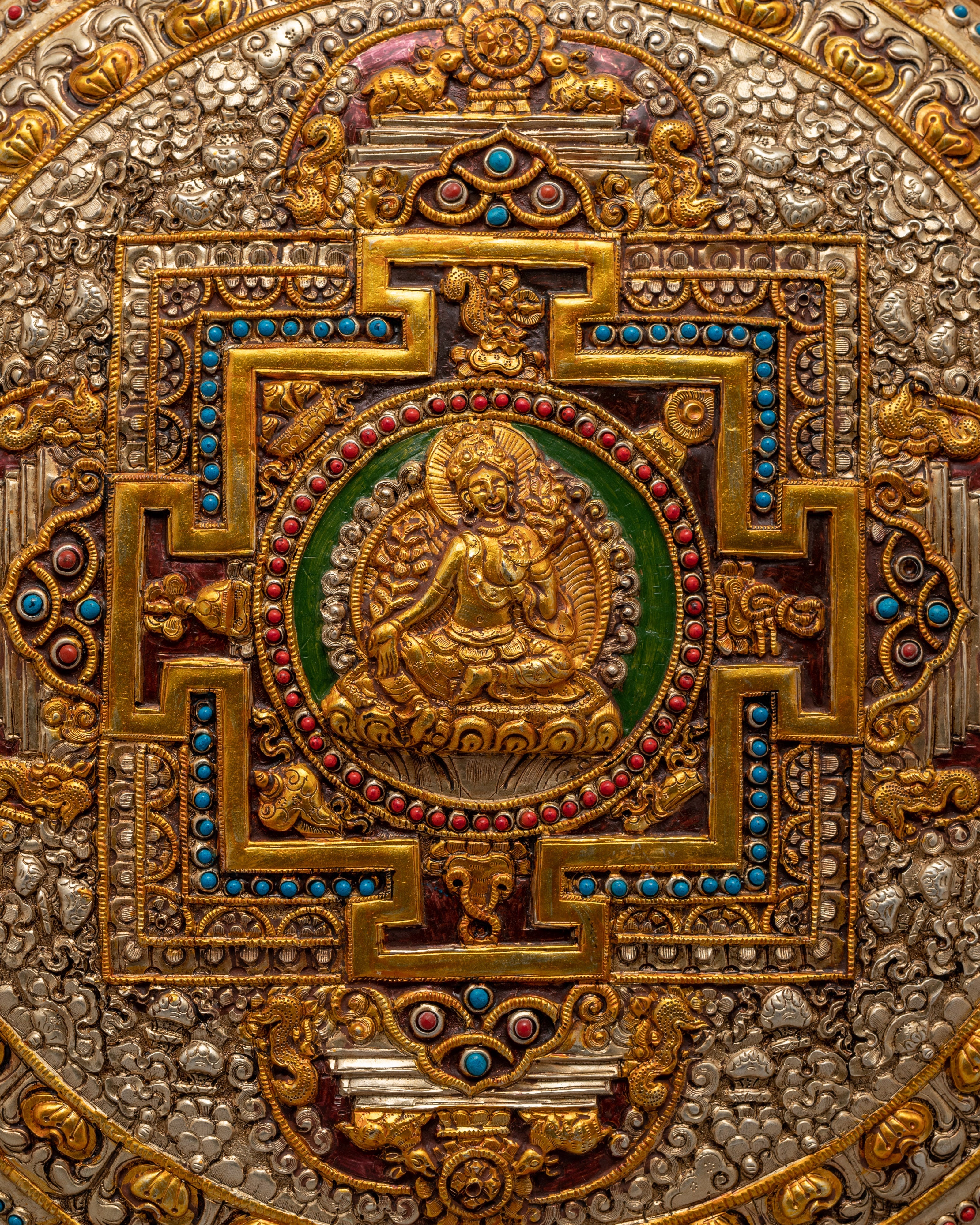 Handmade Copper Mandala Thangka | Wall Hanging