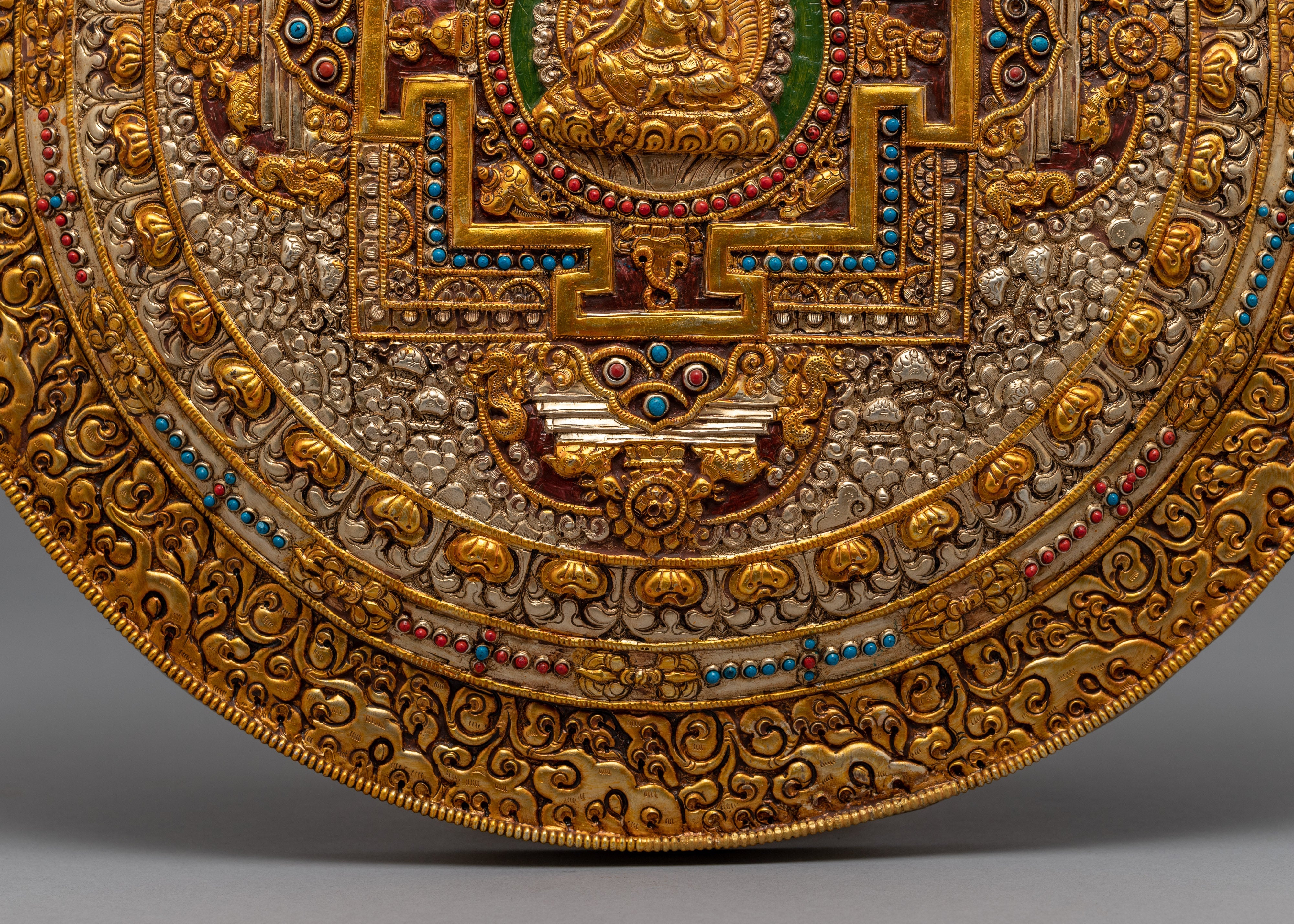 Handmade Copper Mandala Thangka | Wall Hanging