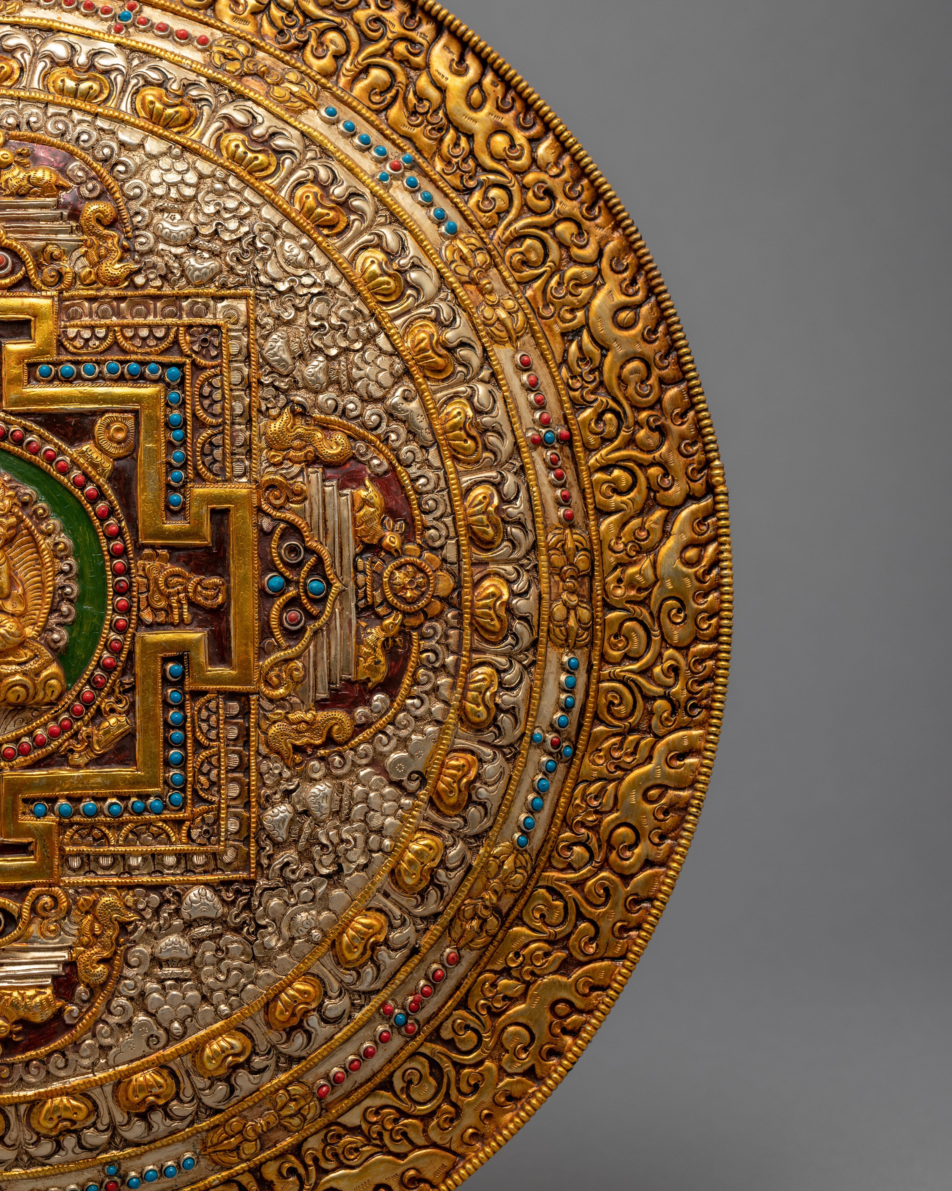 Handmade Copper Mandala Thangka | Wall Hanging