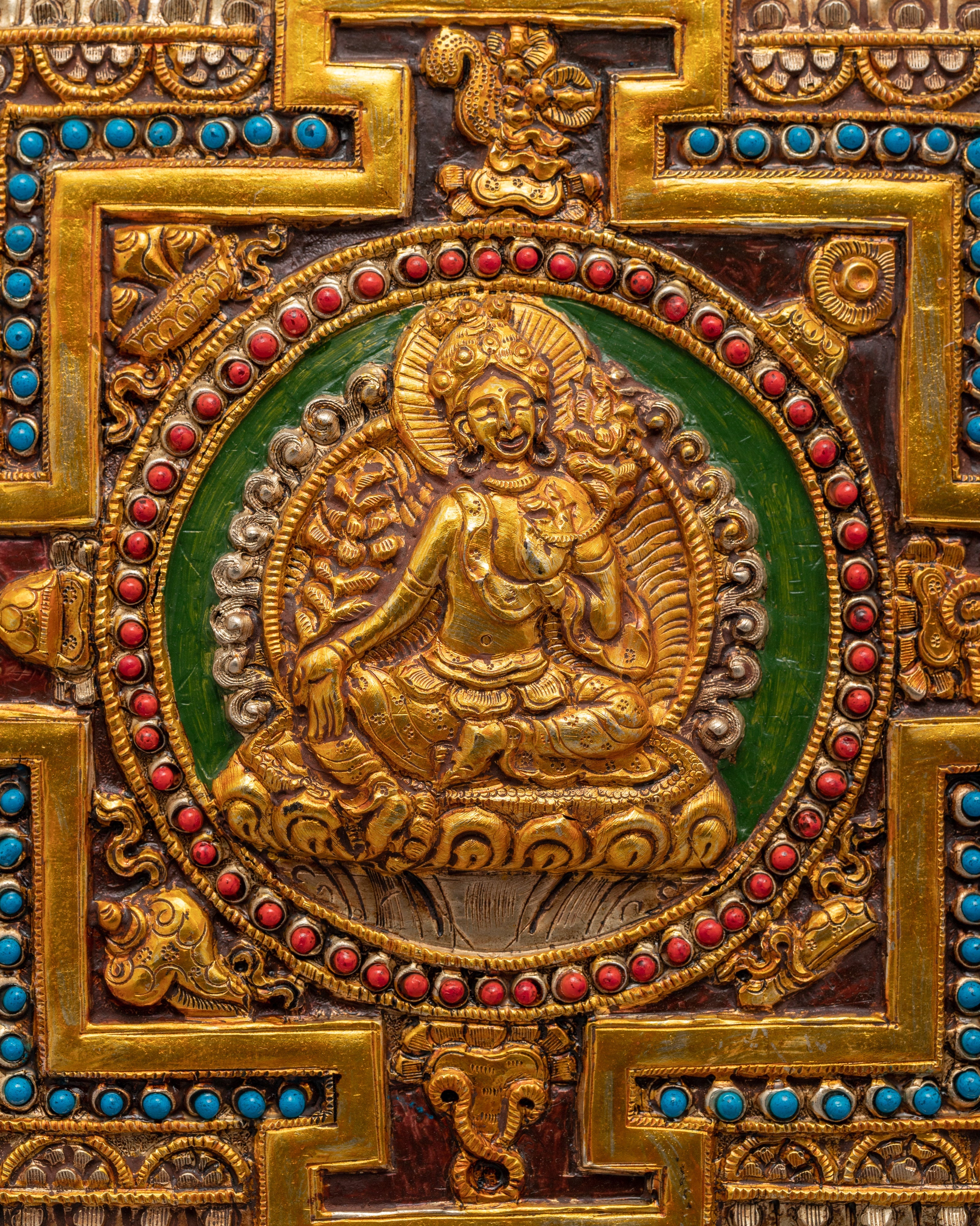 Handmade Copper Mandala Thangka | Wall Hanging