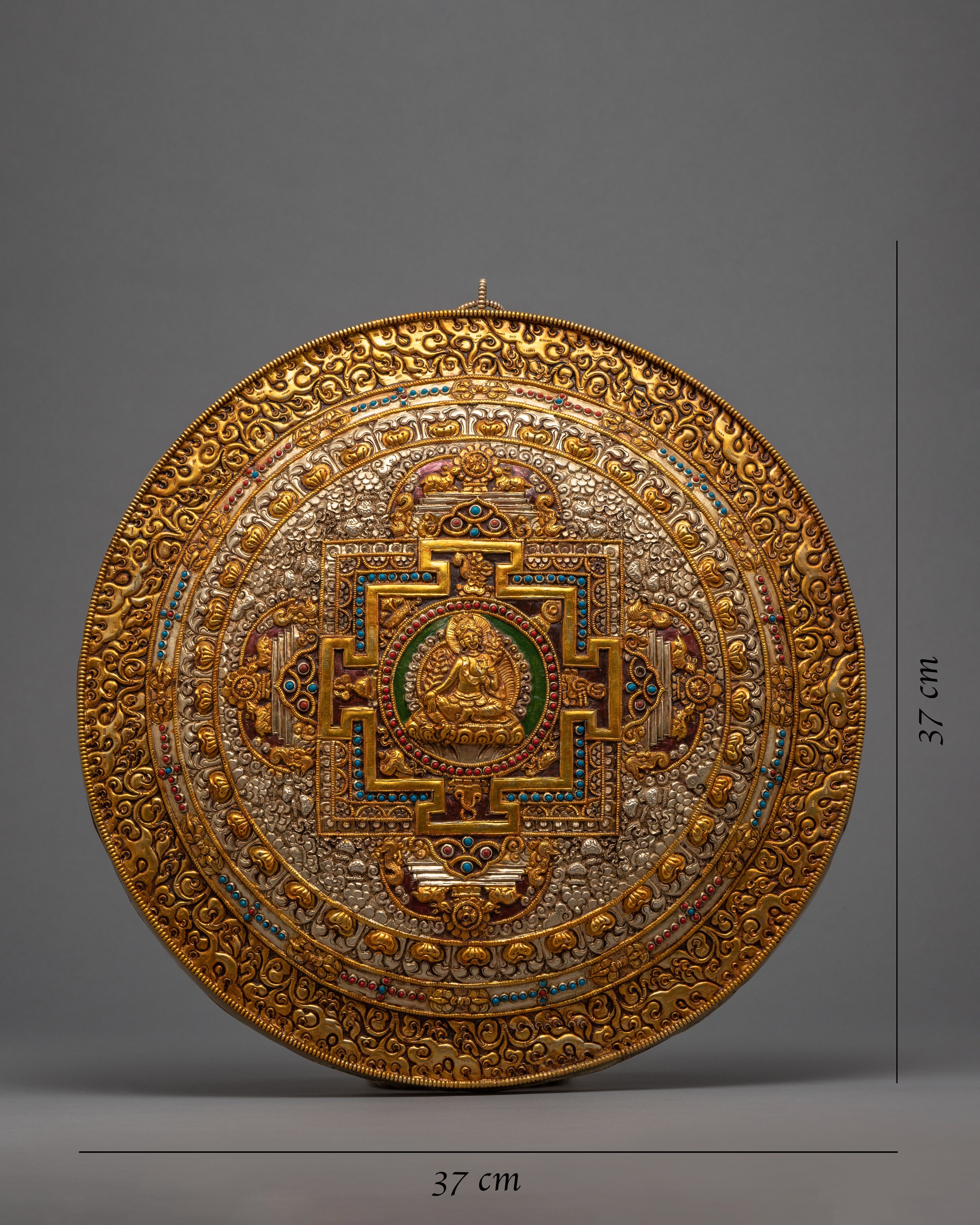 Handmade Copper Mandala Thangka | Wall Hanging