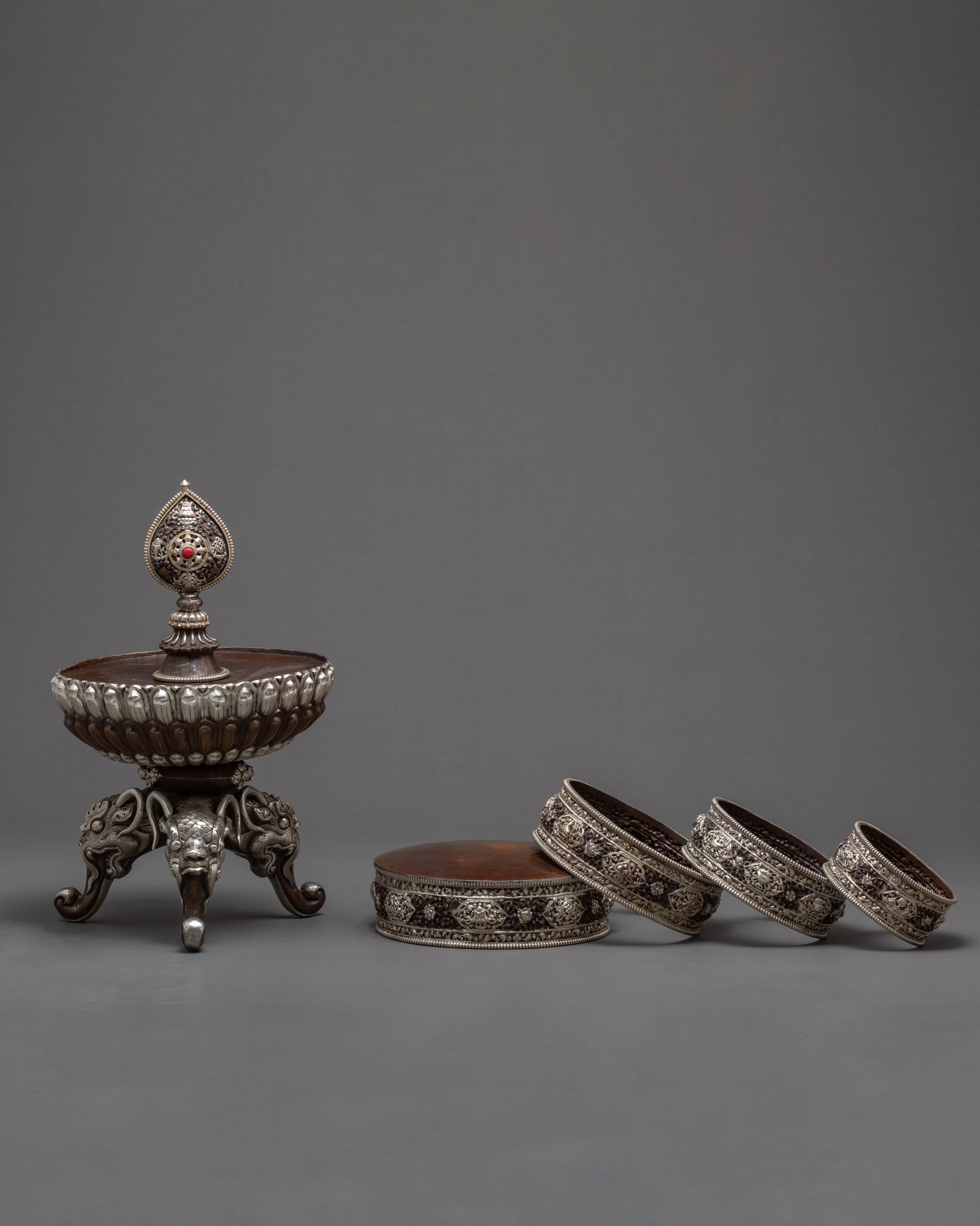 Silver Plated Mandala Set | Himalayan Crafts | Tibetan Mandala