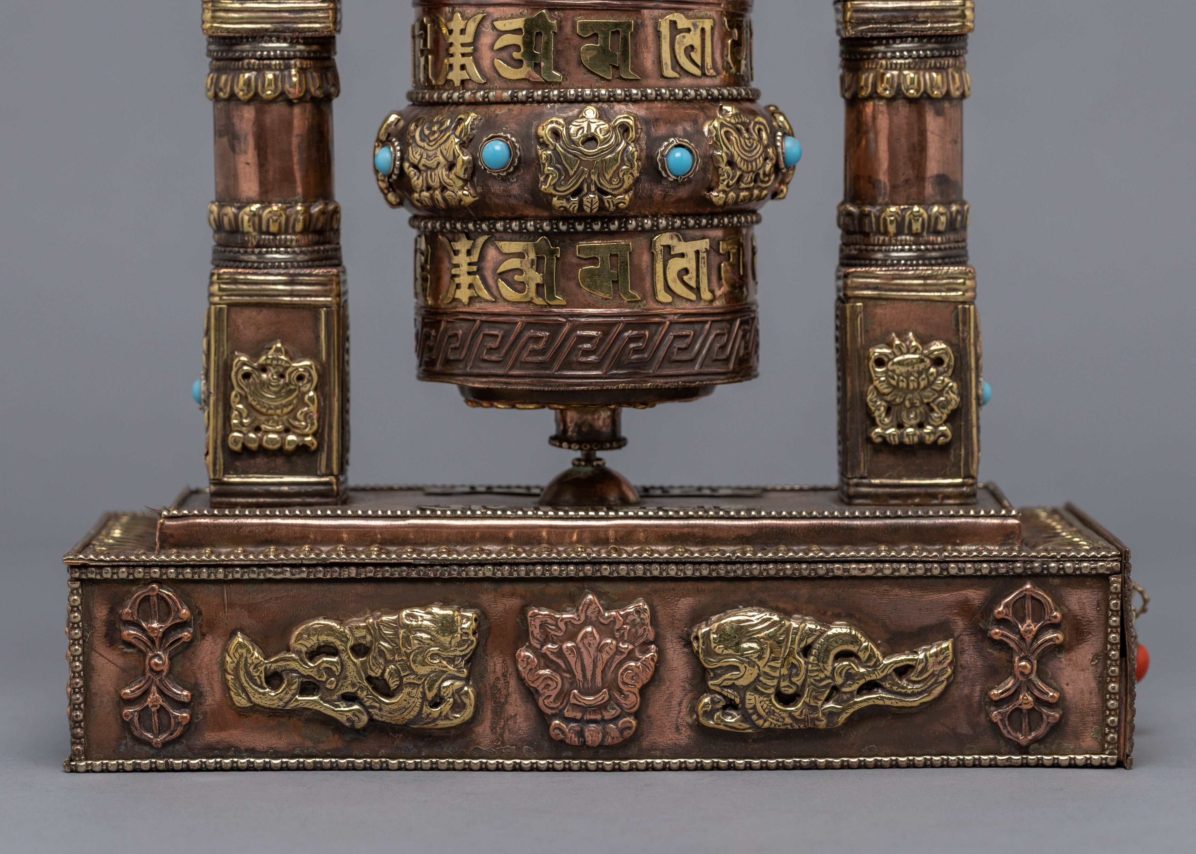 Zen Incense Burner with Prayer Wheel | Handmade Burner For Meditation