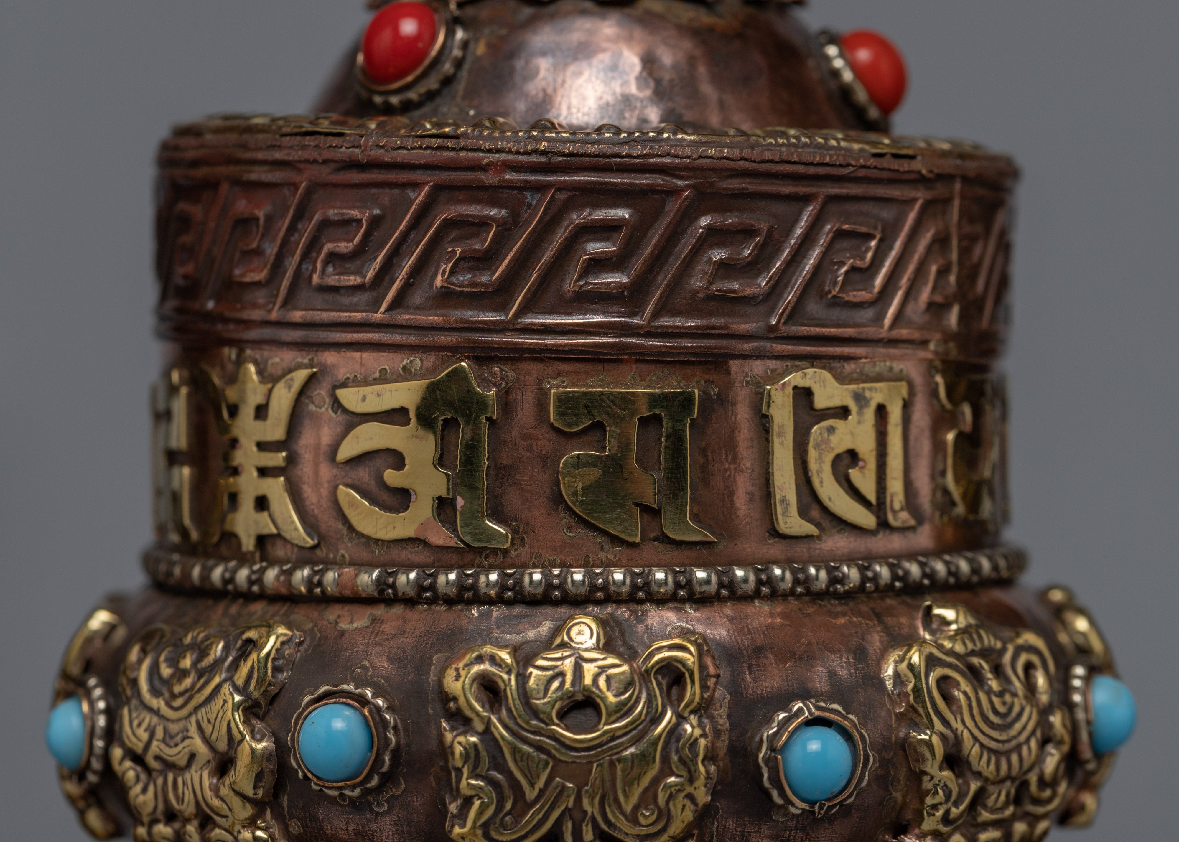 Zen Incense Burner with Prayer Wheel | Handmade Burner For Meditation