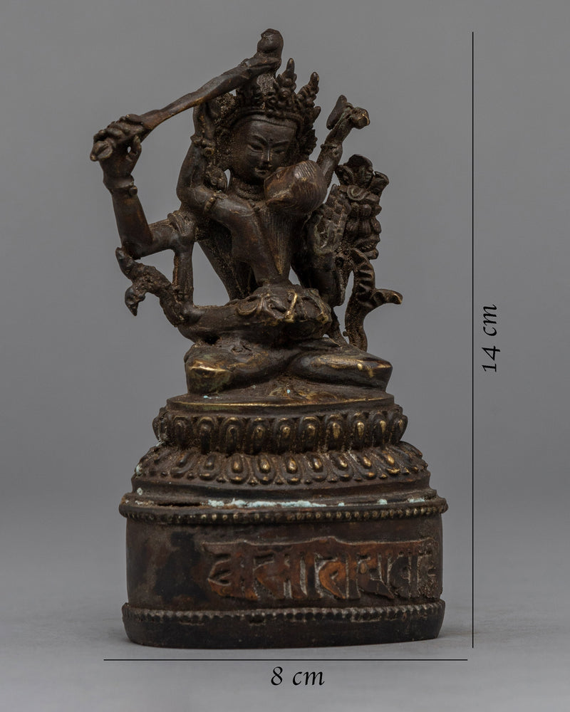Manjushri Consort Oxidized Statue | Original Himalayan Artwork