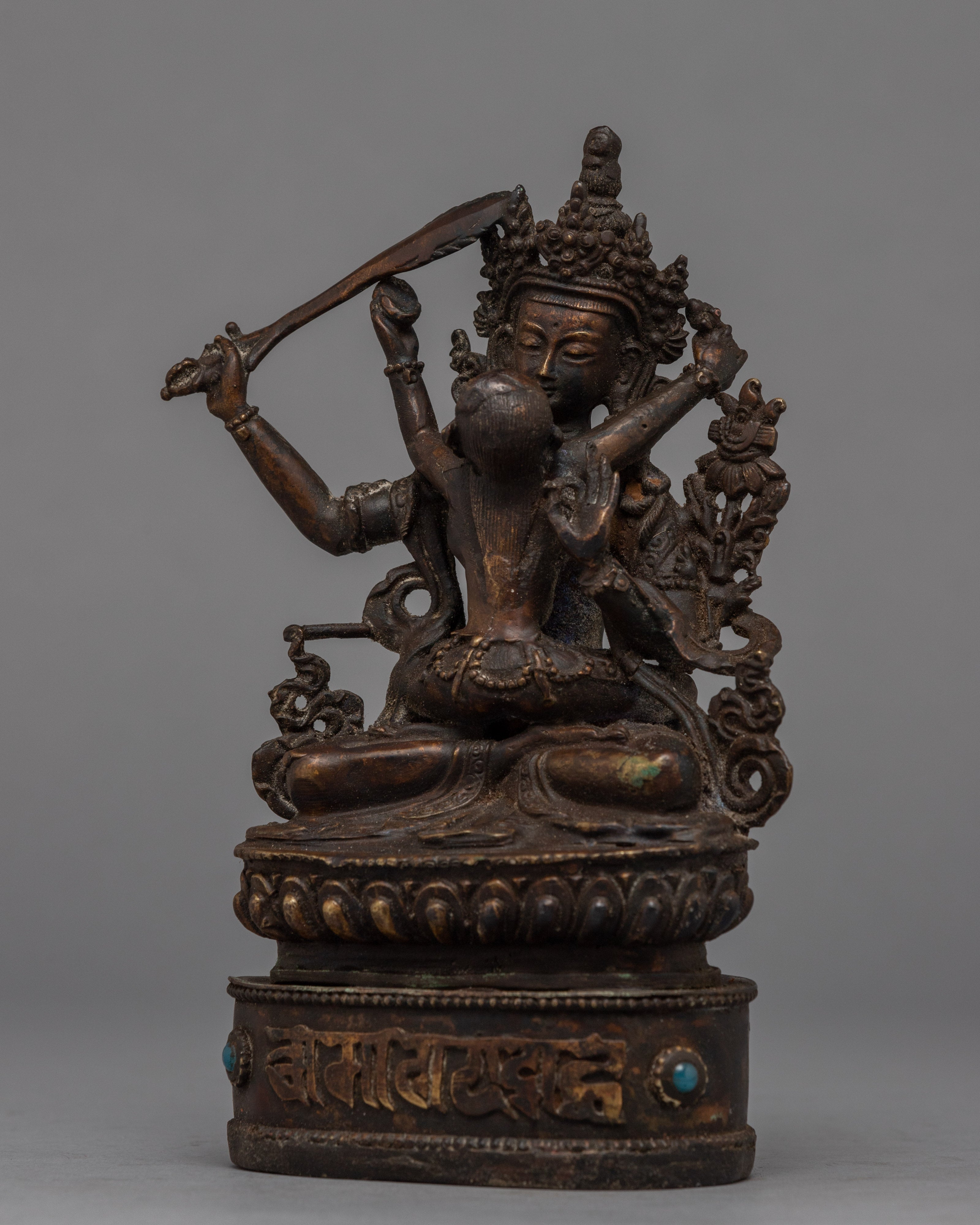 Manjushri Boddhisattva Sculpture With Consort | Traditional Buddhist Art
