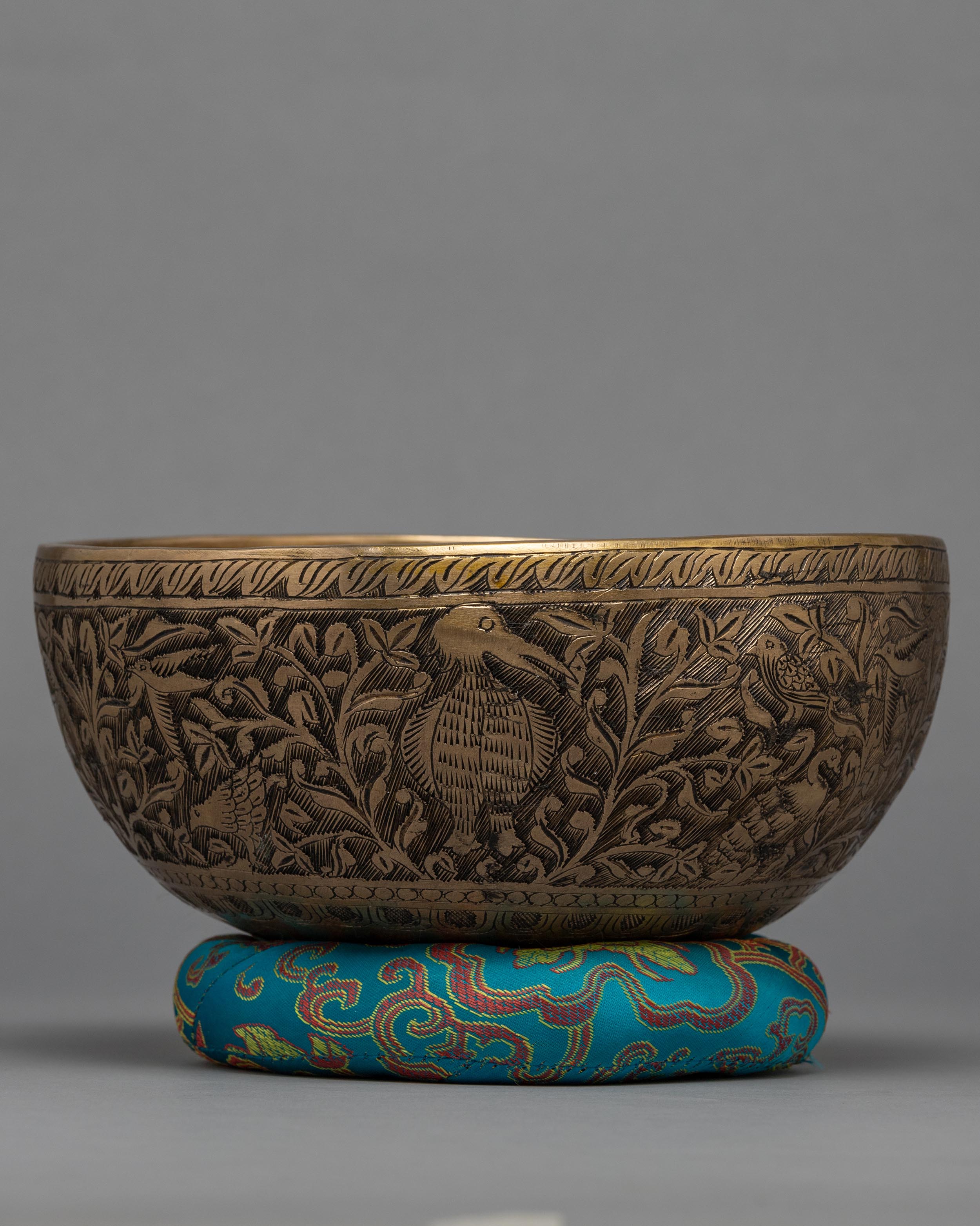 Nepalese Carved Singing Bowl | Hand-hammered Bowl | Sound Therapy