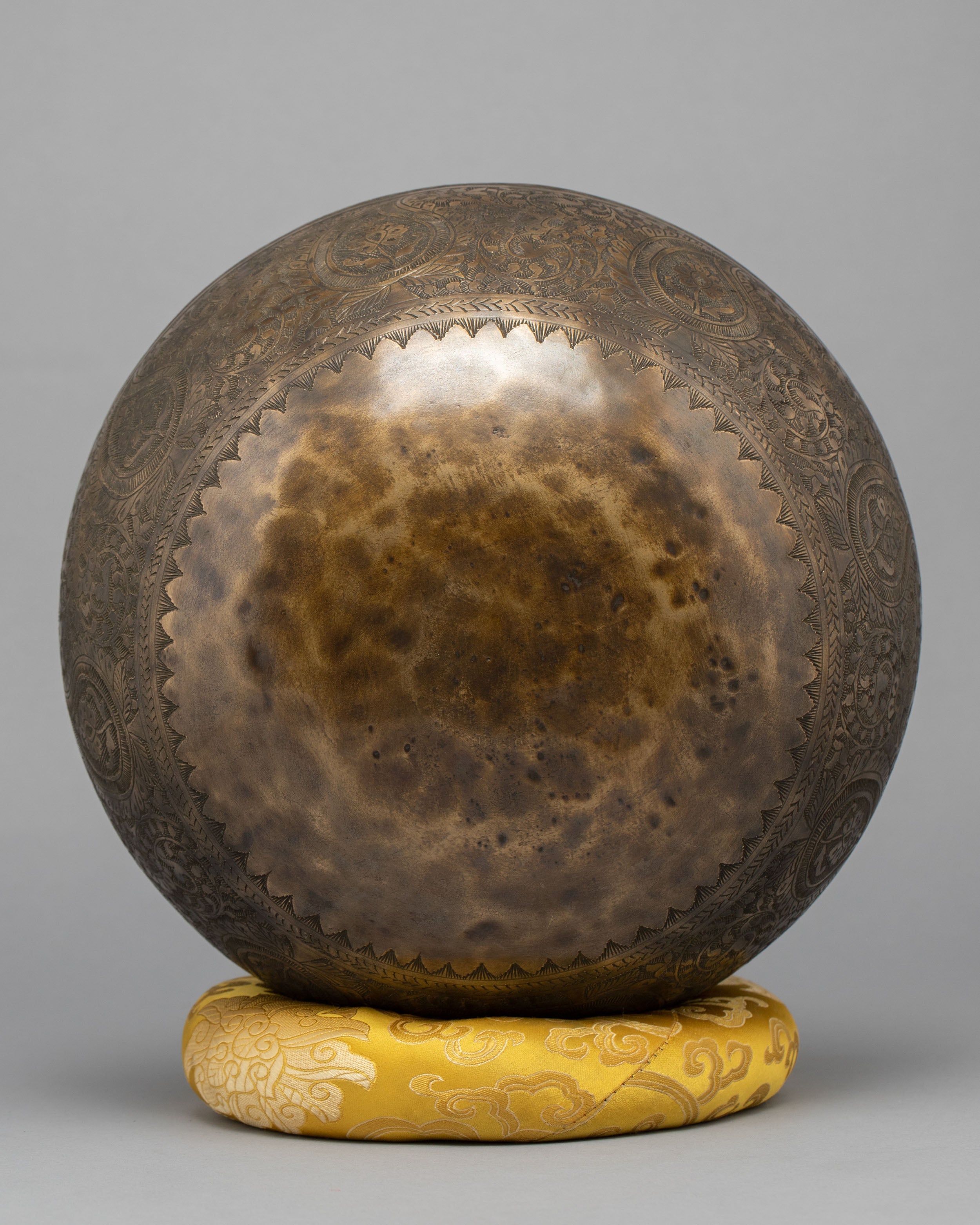 Buddhist Singing Bowl | Traditional Art | Antique Carved Bowl