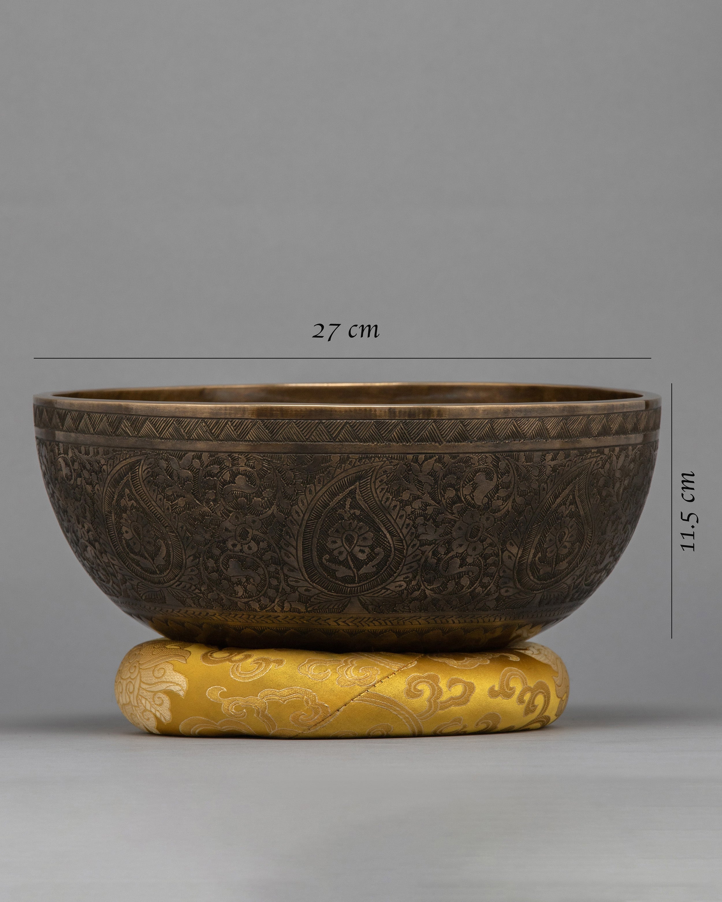 Buddhist Singing Bowl | Traditional Art | Antique Carved Bowl