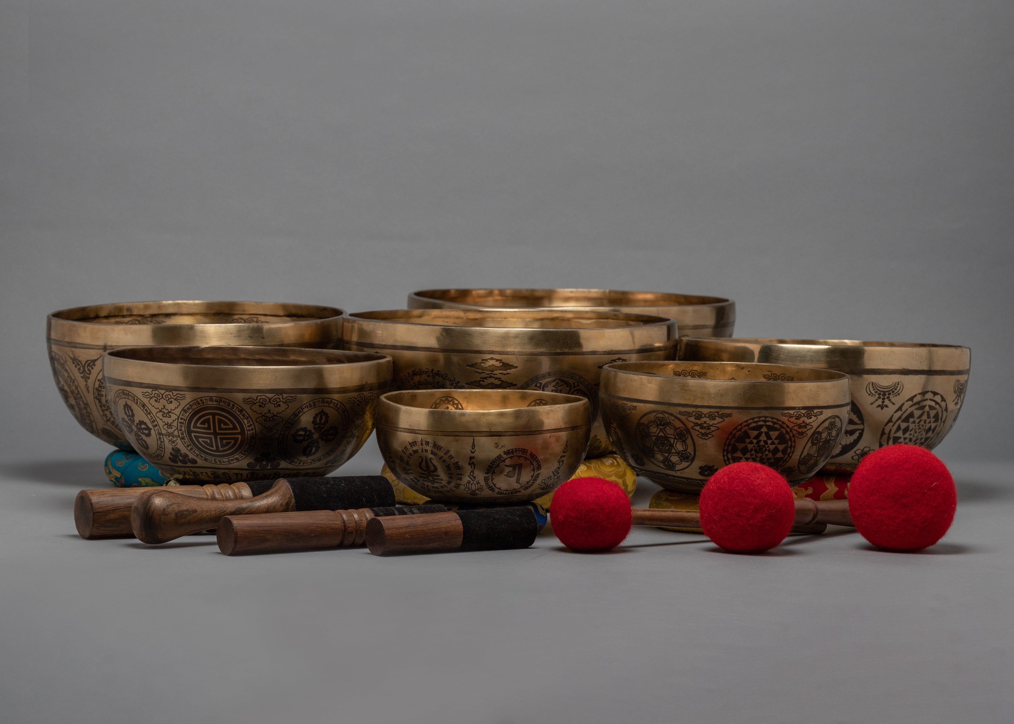 Tibetan Brass Singing Bowl Set | Super Fine Singing Bowl Set