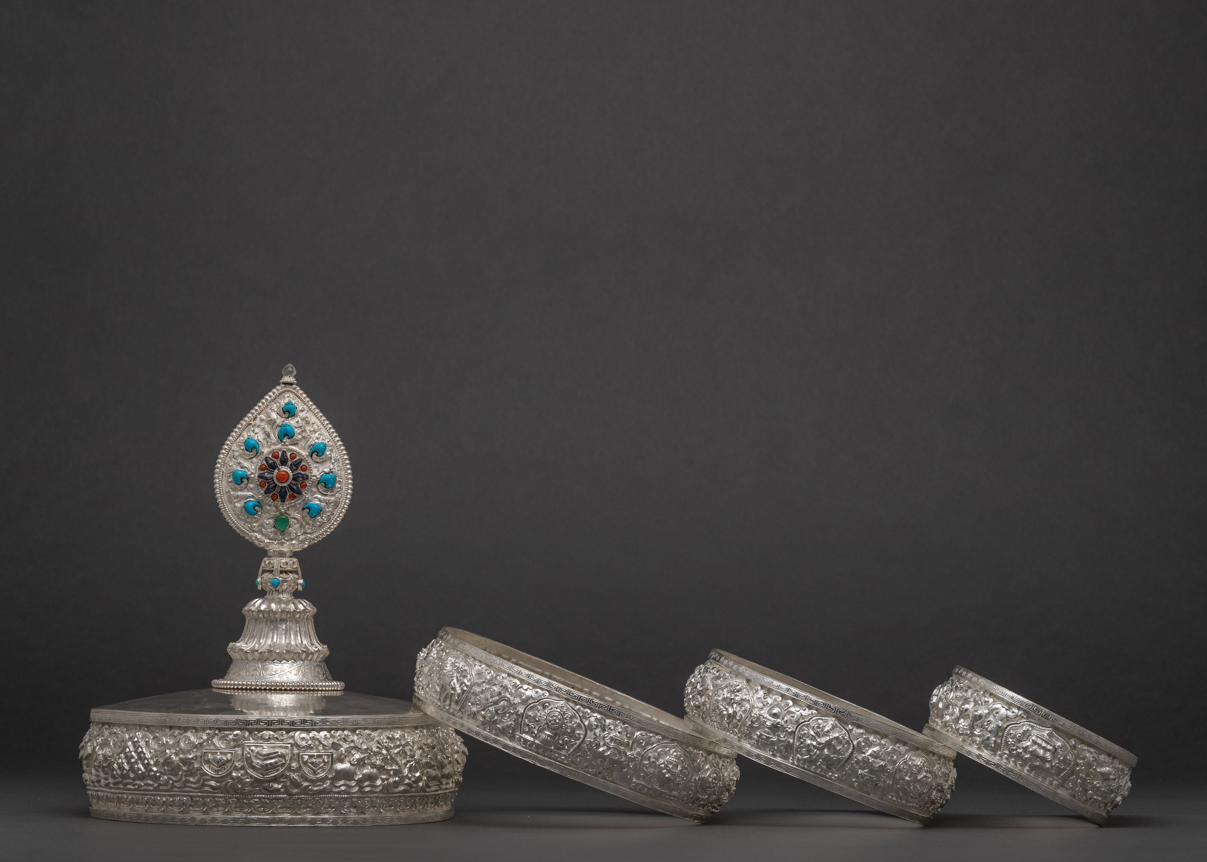 Silver Mandala | Traditional Rice-offering Set