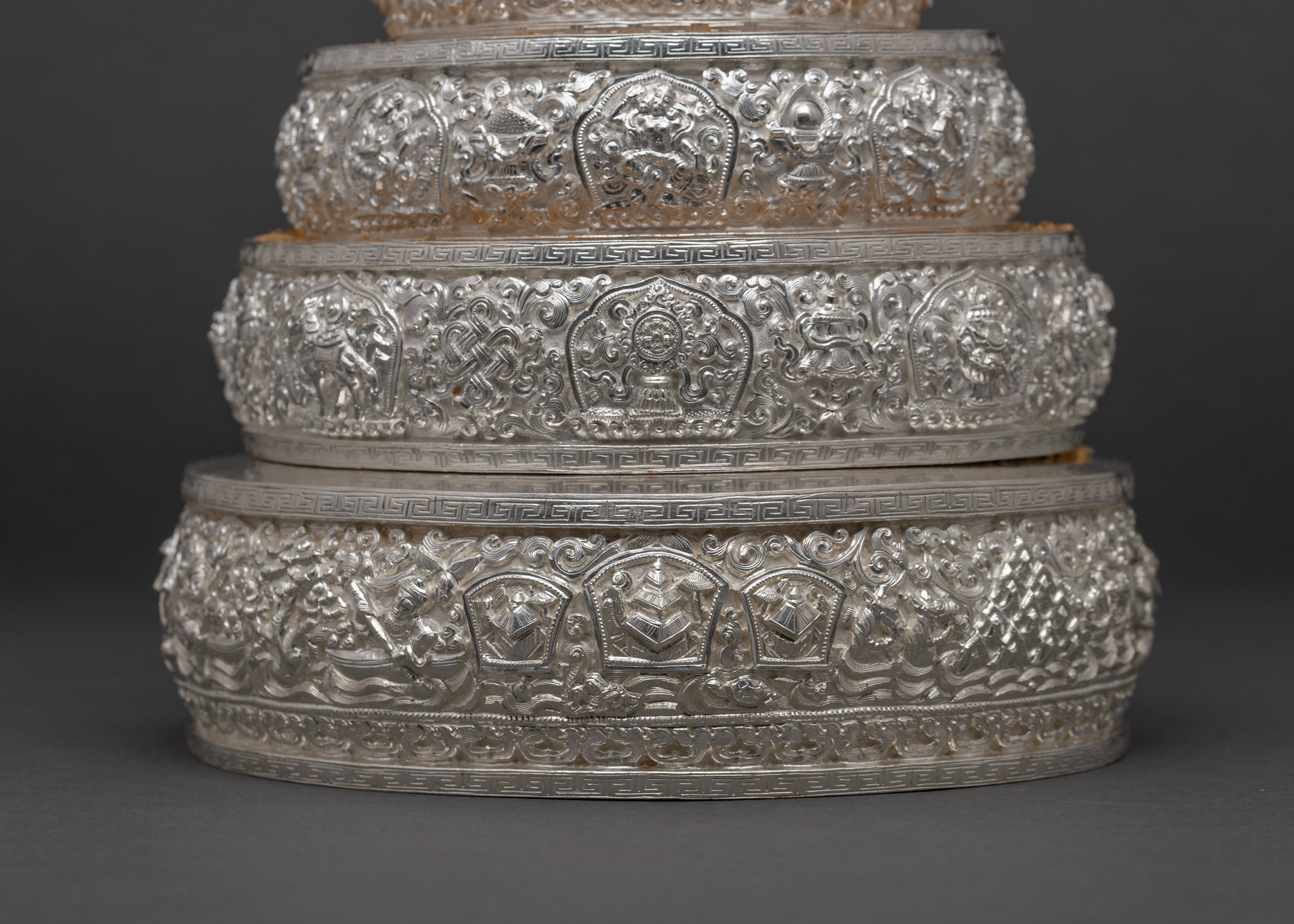 Silver Mandala | Traditional Rice-offering Set