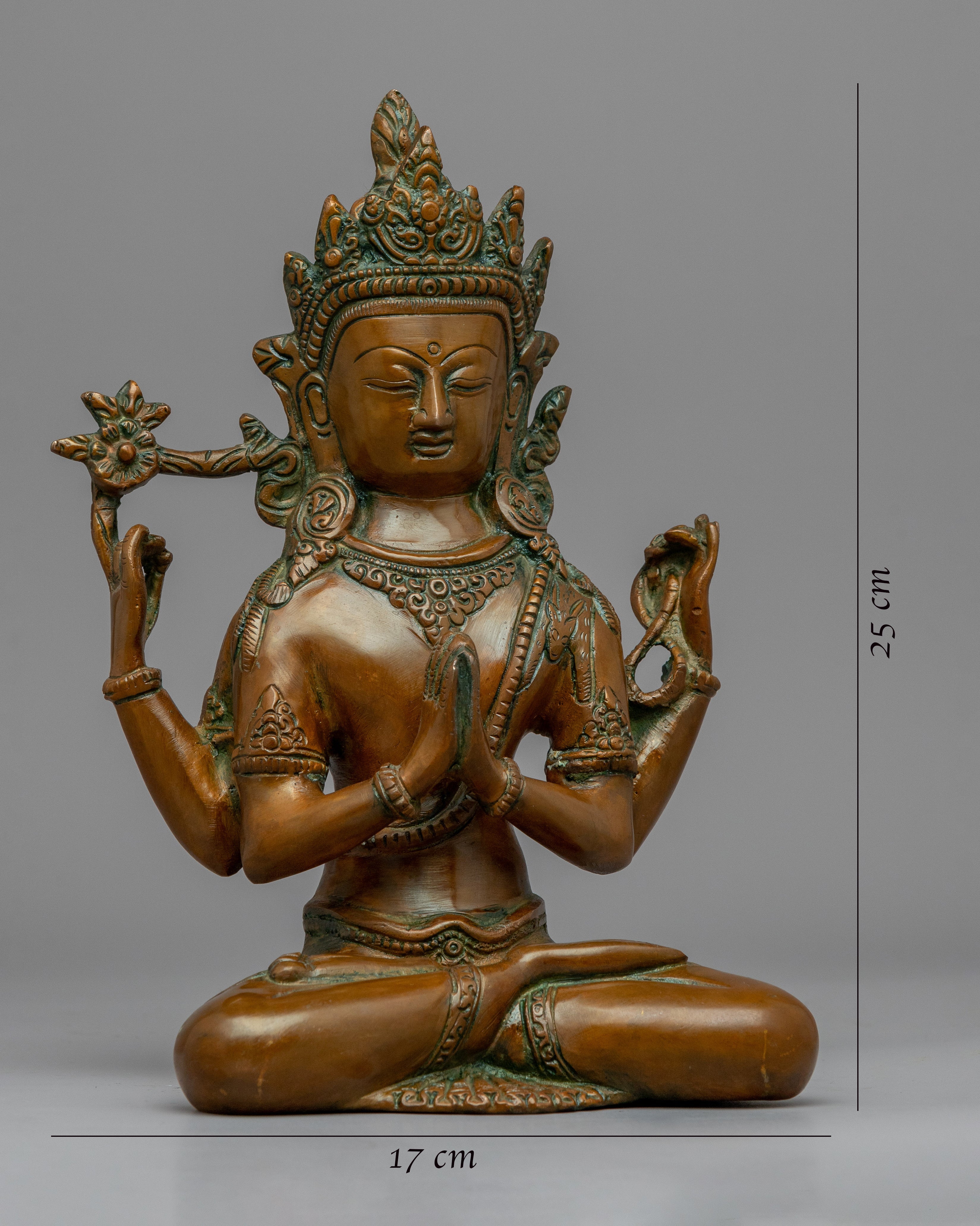 Bodhisattva 4 Armed Chenrezig Statue | Buddhist Deity of Compassion Statue