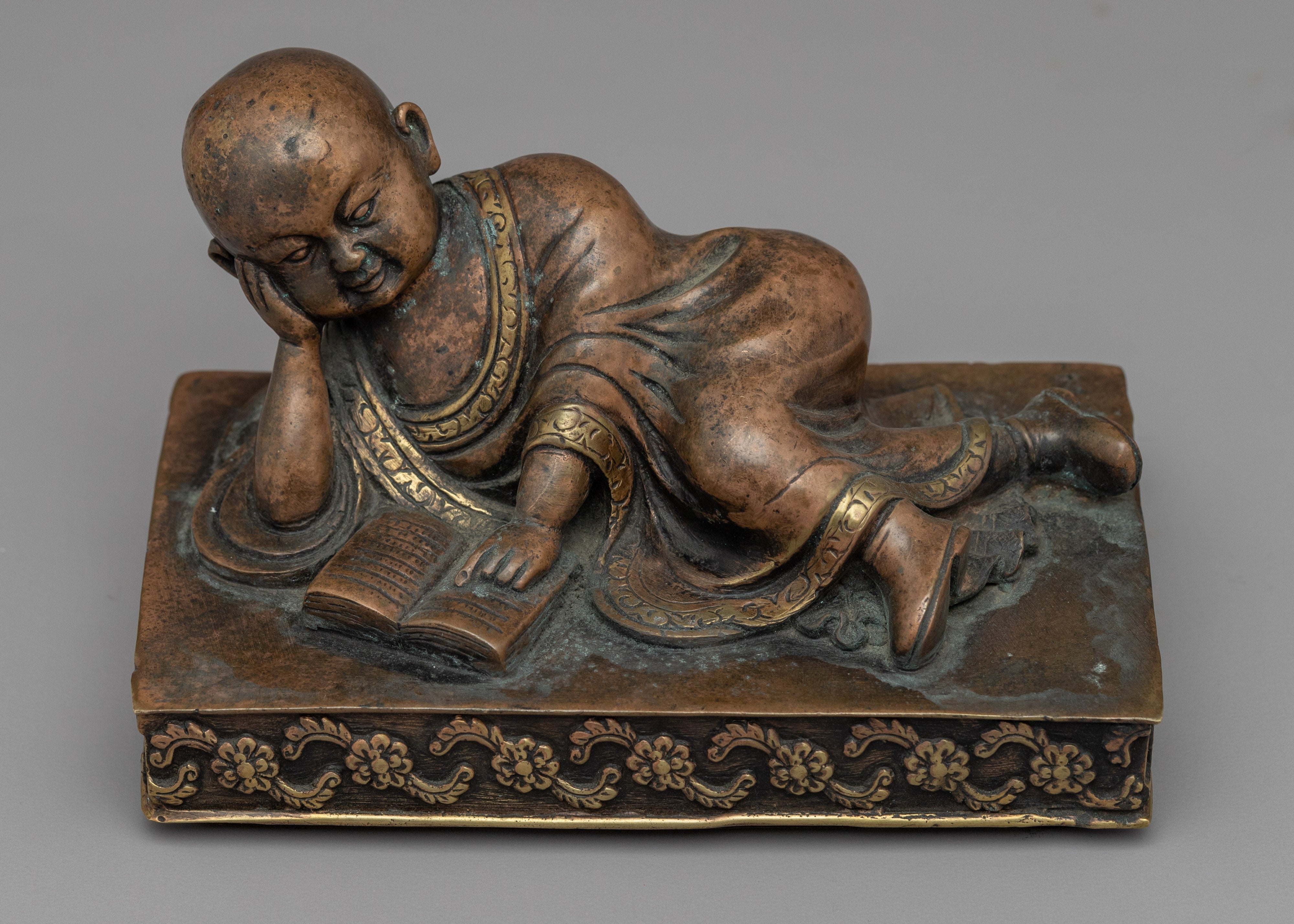 Reading Monk Garden Statue | Copper Statue