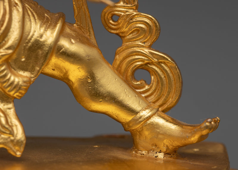 Machine Bodhisattva Vajrapani Sculpture | Gold-Plated Tibetan Buddhist Art