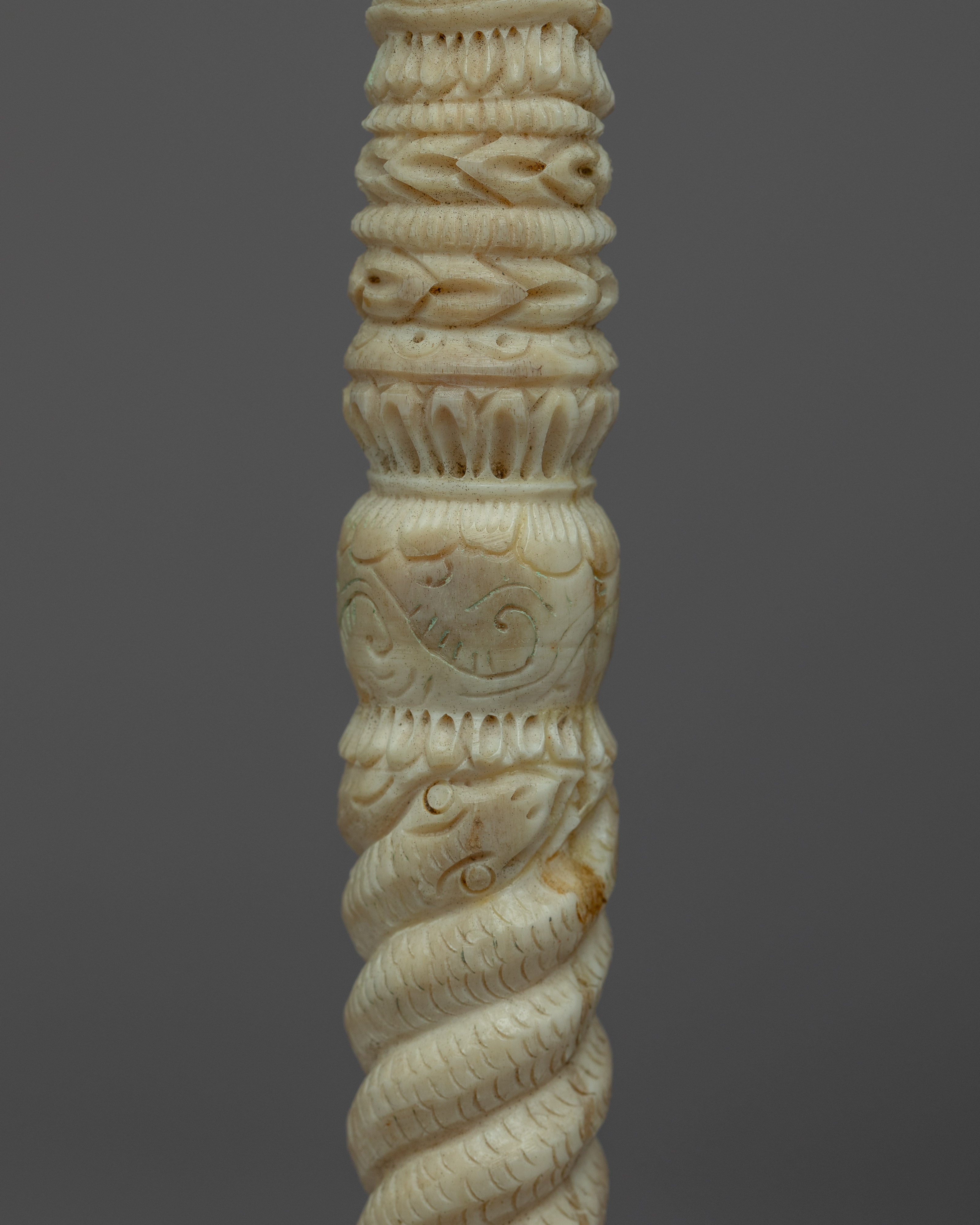 Snake Wine Skull Headed Tibetan Phurba | Traditionally Hand-Carved On Buffalo Bone