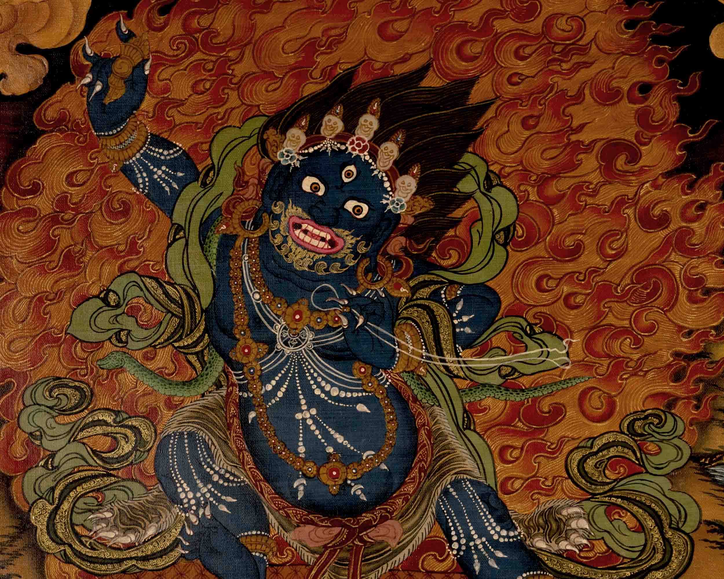 Vajrapani Thangka | Wrathful Bodhisattva | Religious Wall Decors