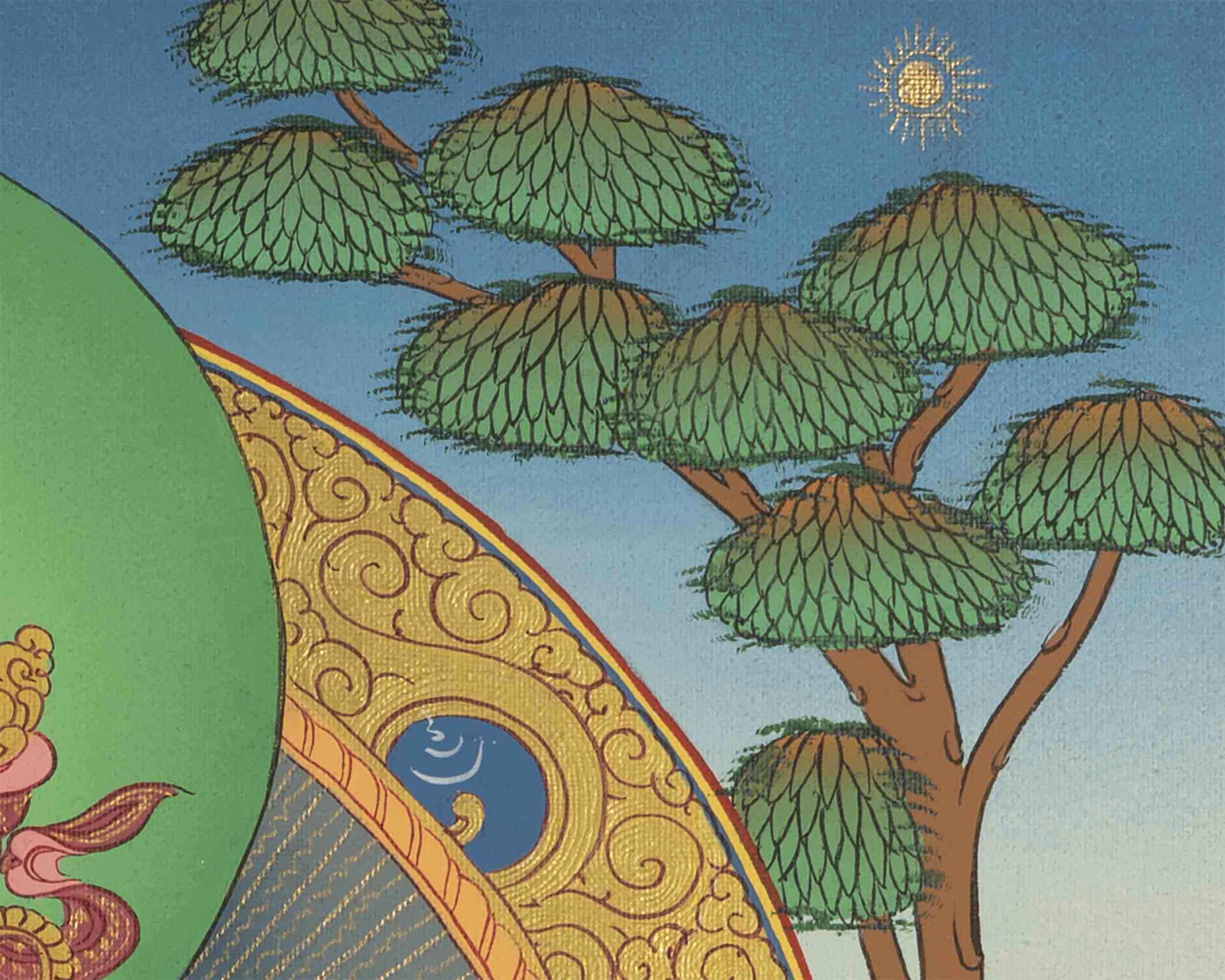 Dzambala Kubera Thangka | Traditional Buddhist Art | Wall Decors
