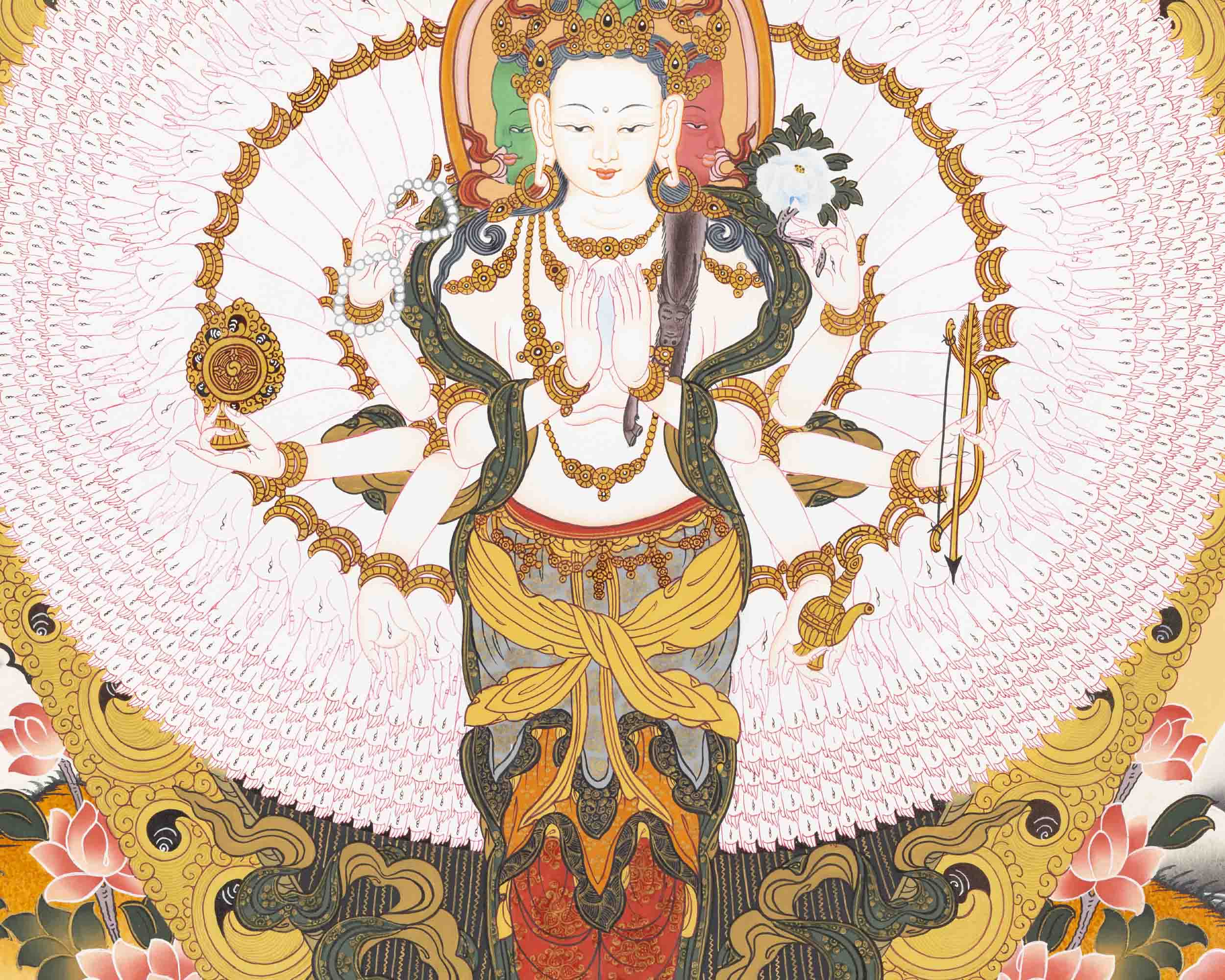1000 Armed Avalokiteshvara | Wall Decors | Traditional Tibetan Thangka