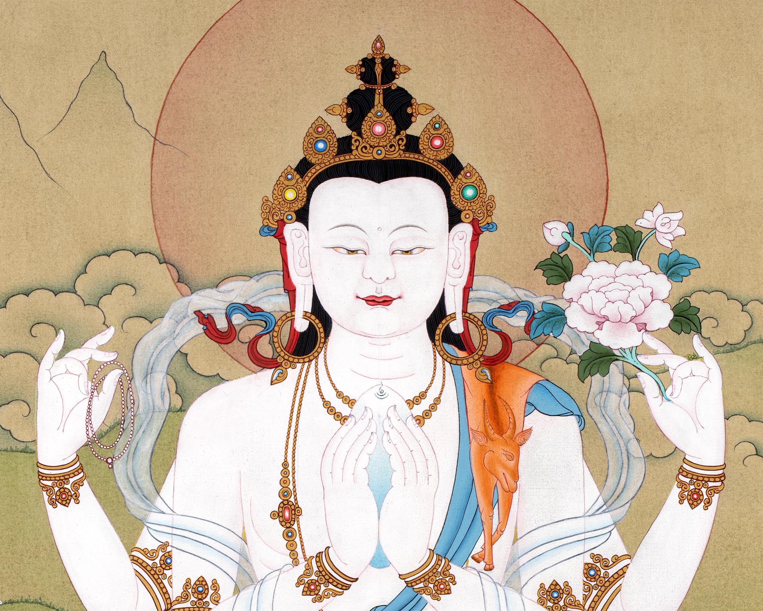 Traditional Chenrezig Thangka | Avalokiteshvara Painting