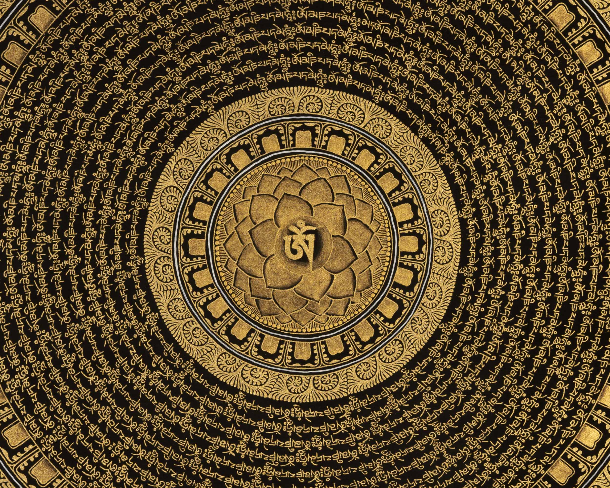 Om Mantra Thangka | Buddhist Traditional Painting | Wall Decoration