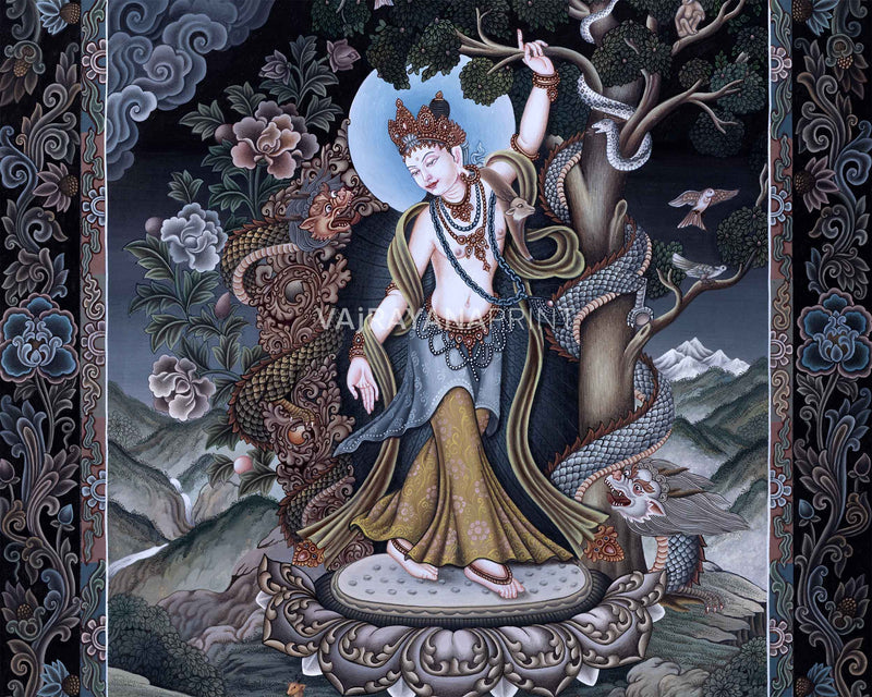 Arya Avalokiteshvara Digital Pauba Print | Chenrezig The Bodhisattva Of Compassion Art For Room Decoration