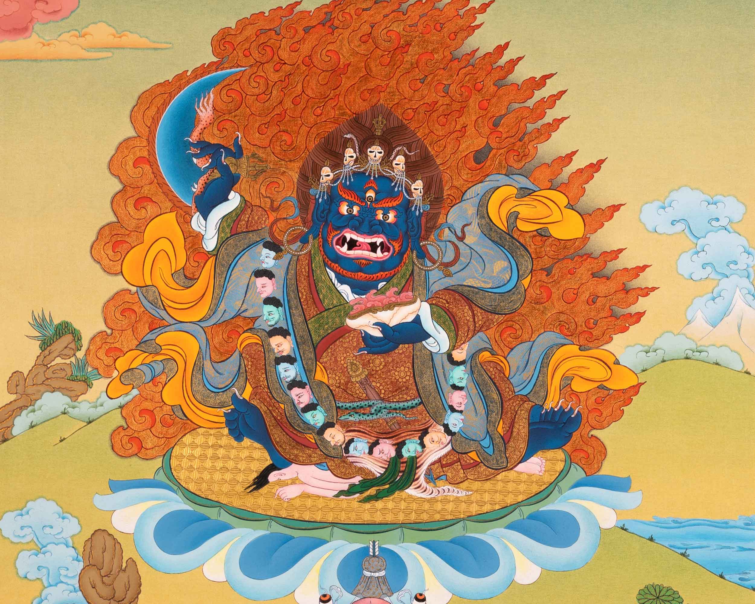 Mahakala Bernagchen Thangka | Traditional Hand-Painted Artwork