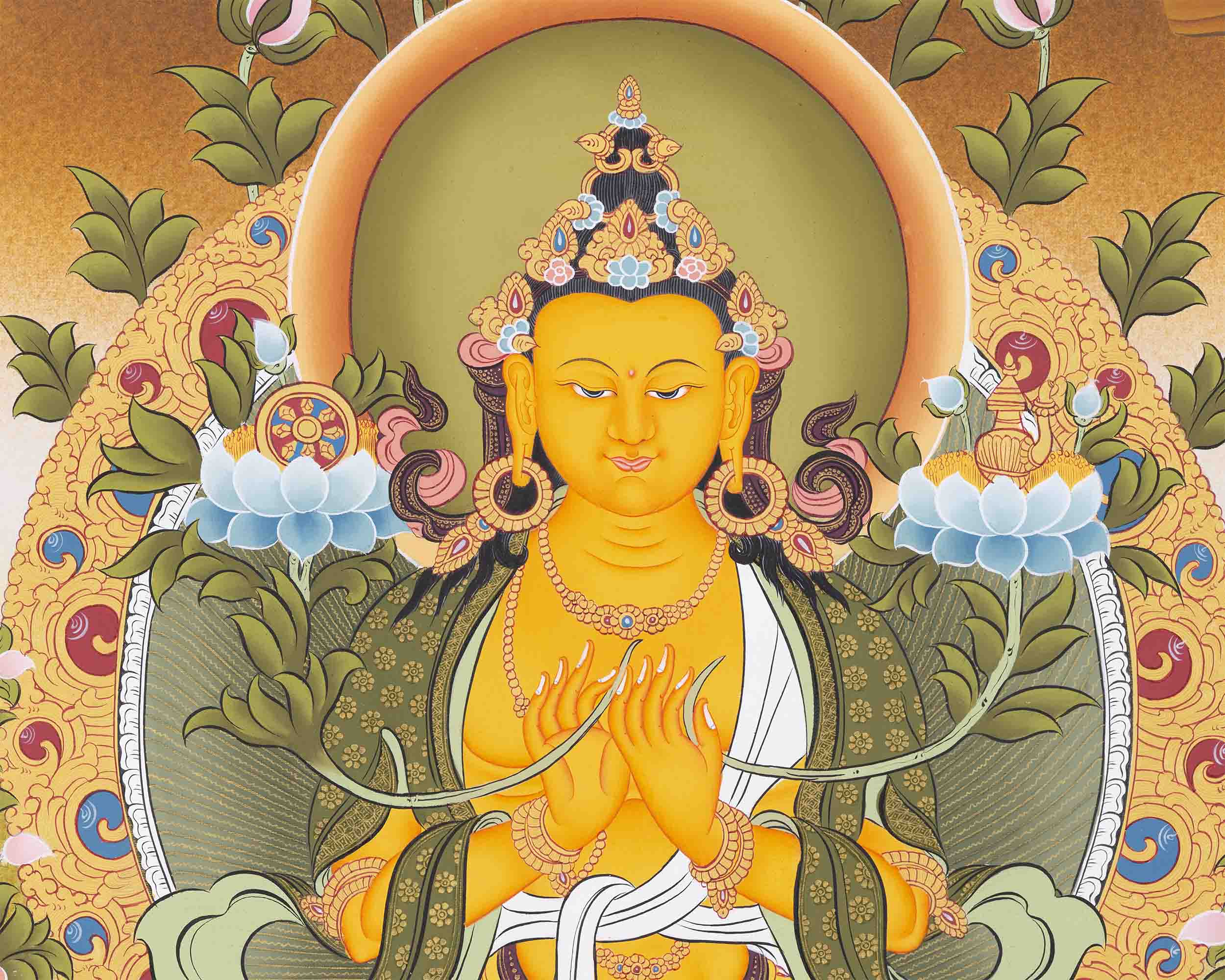 Maitreya Buddha Thangka | Religious Buddhist Art | Wall Decors