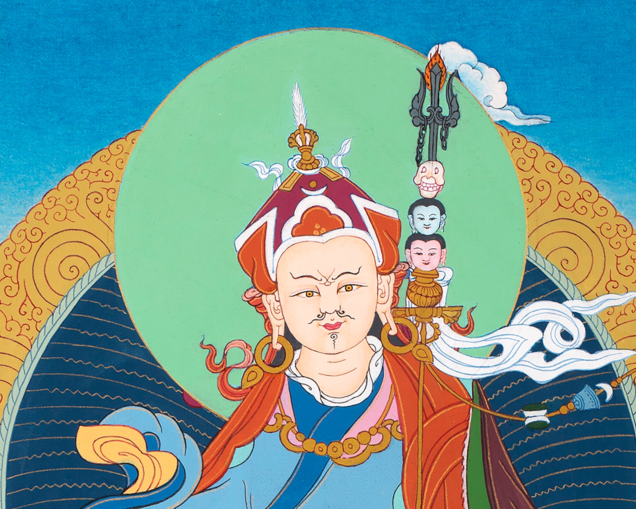 Guru Rinpoche Brocade Thangka | Padmasambhava Tibetan Art