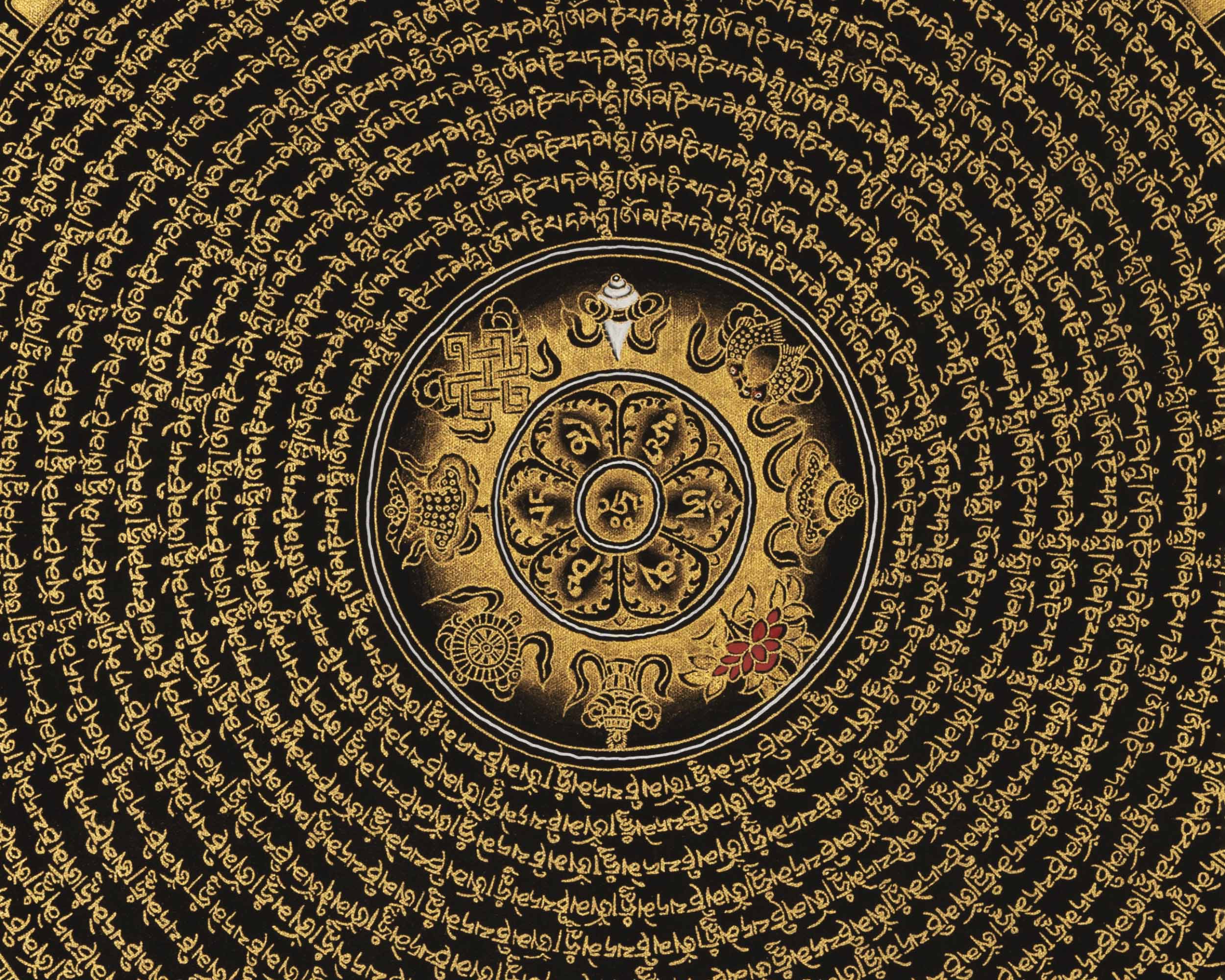 Auspicious Mantra Mandala | Traditional Thangka | Wall Decoration