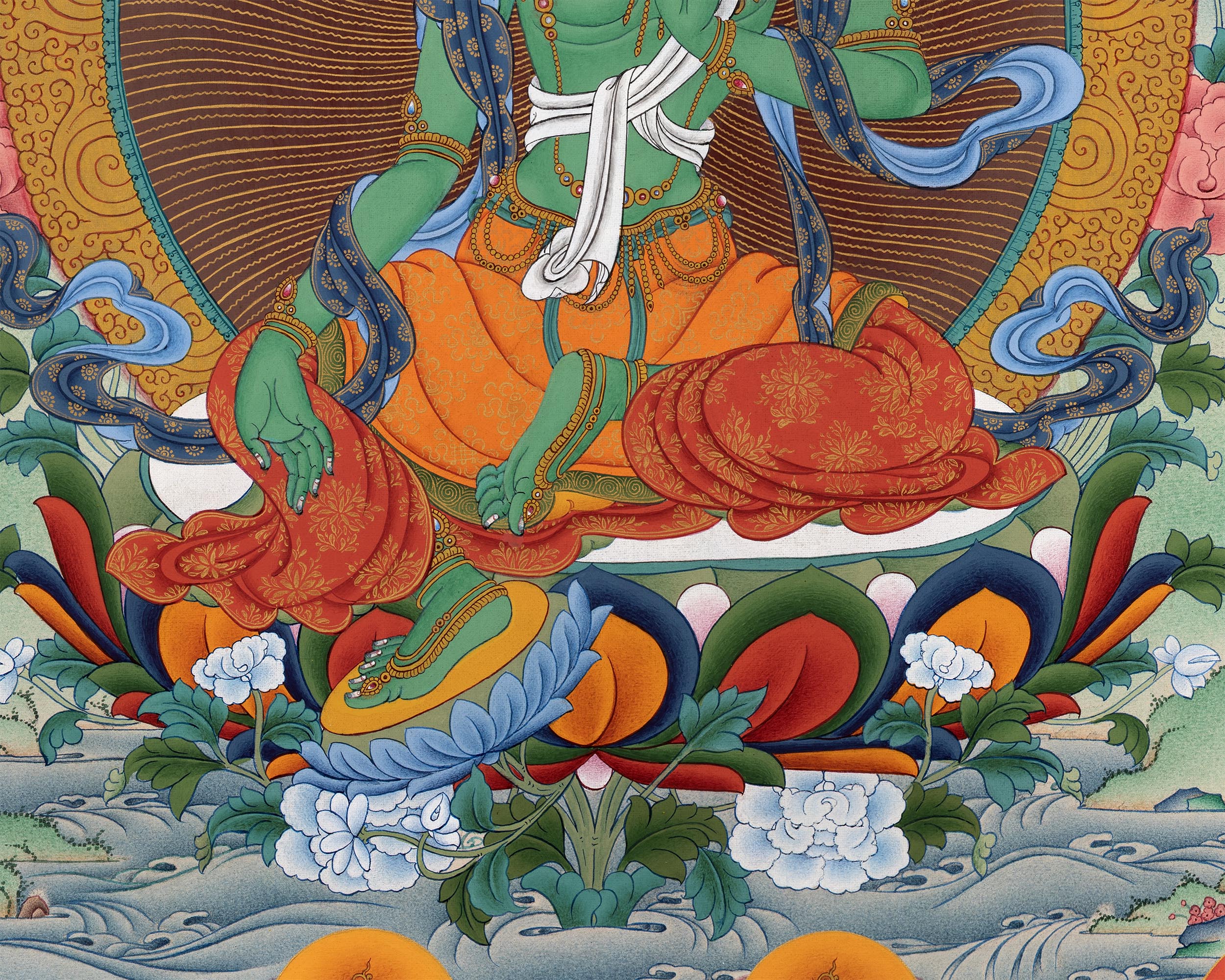 21 Tara Print | Twenty-One Tara Thangka Print of the Chandragomin Tradition