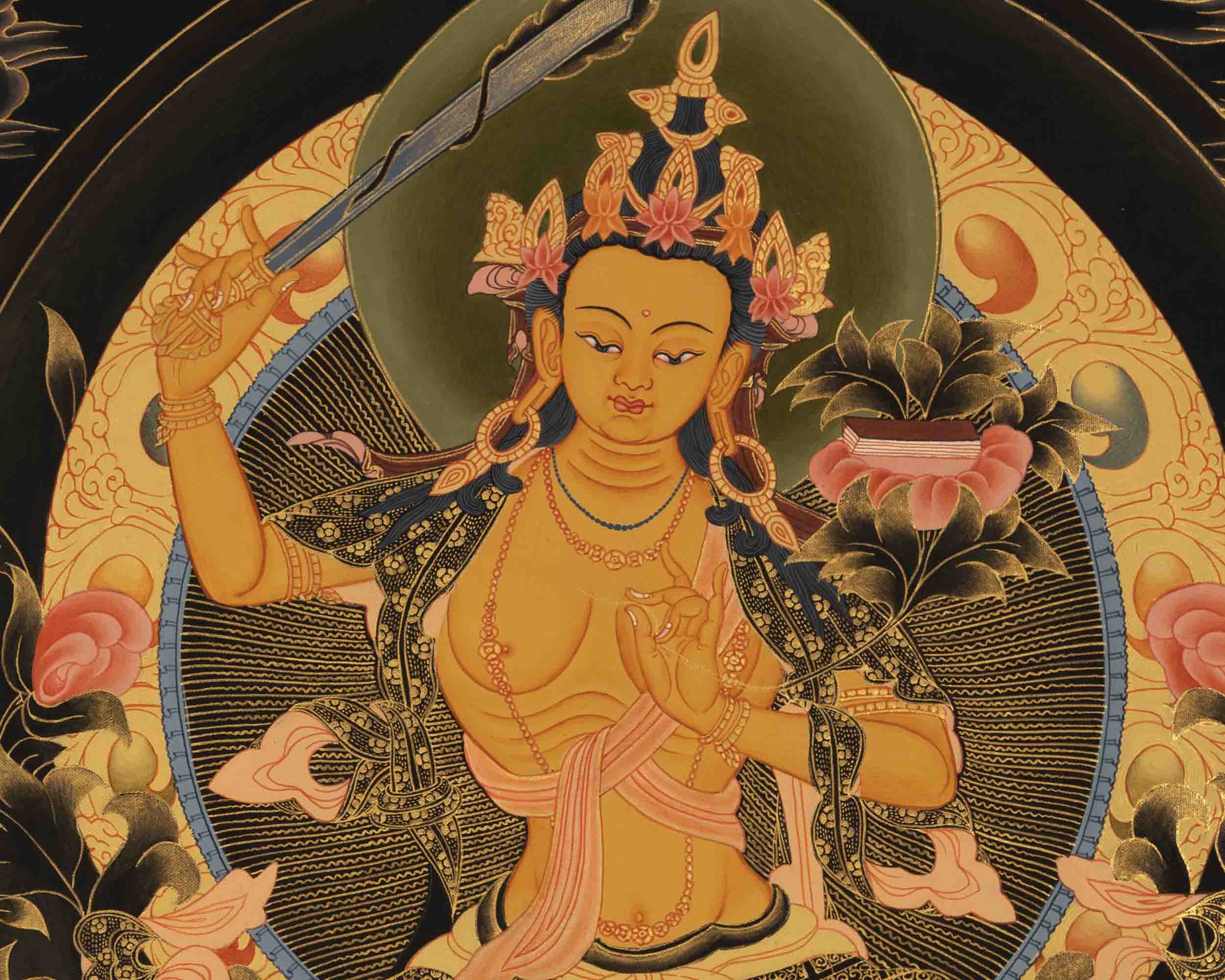 Manjushree Bodhisattva Thangka | Buddhist Religious Paintings