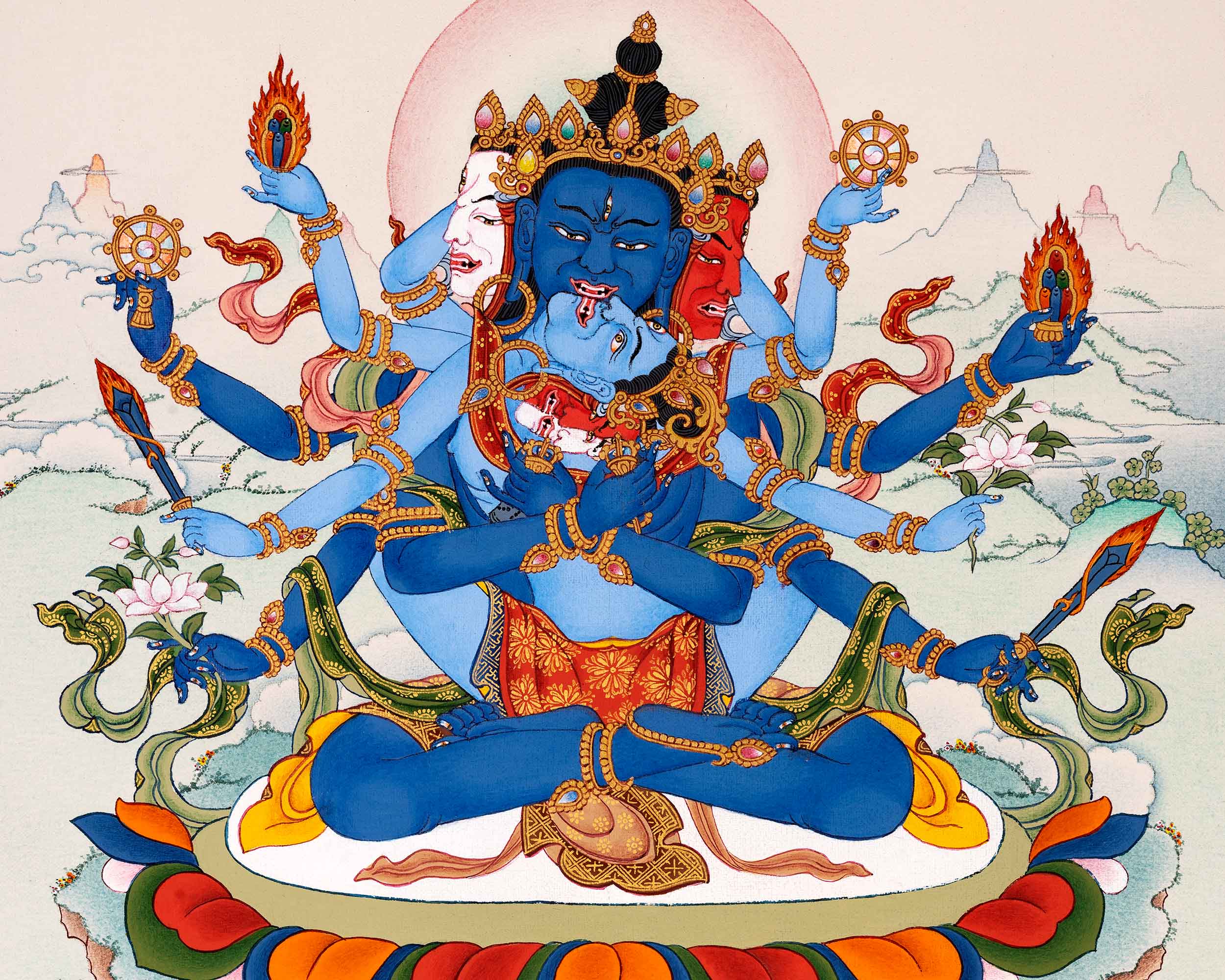 Guhyasamaja Thangka, Mother Tantra Art | Enlightenment Thangka